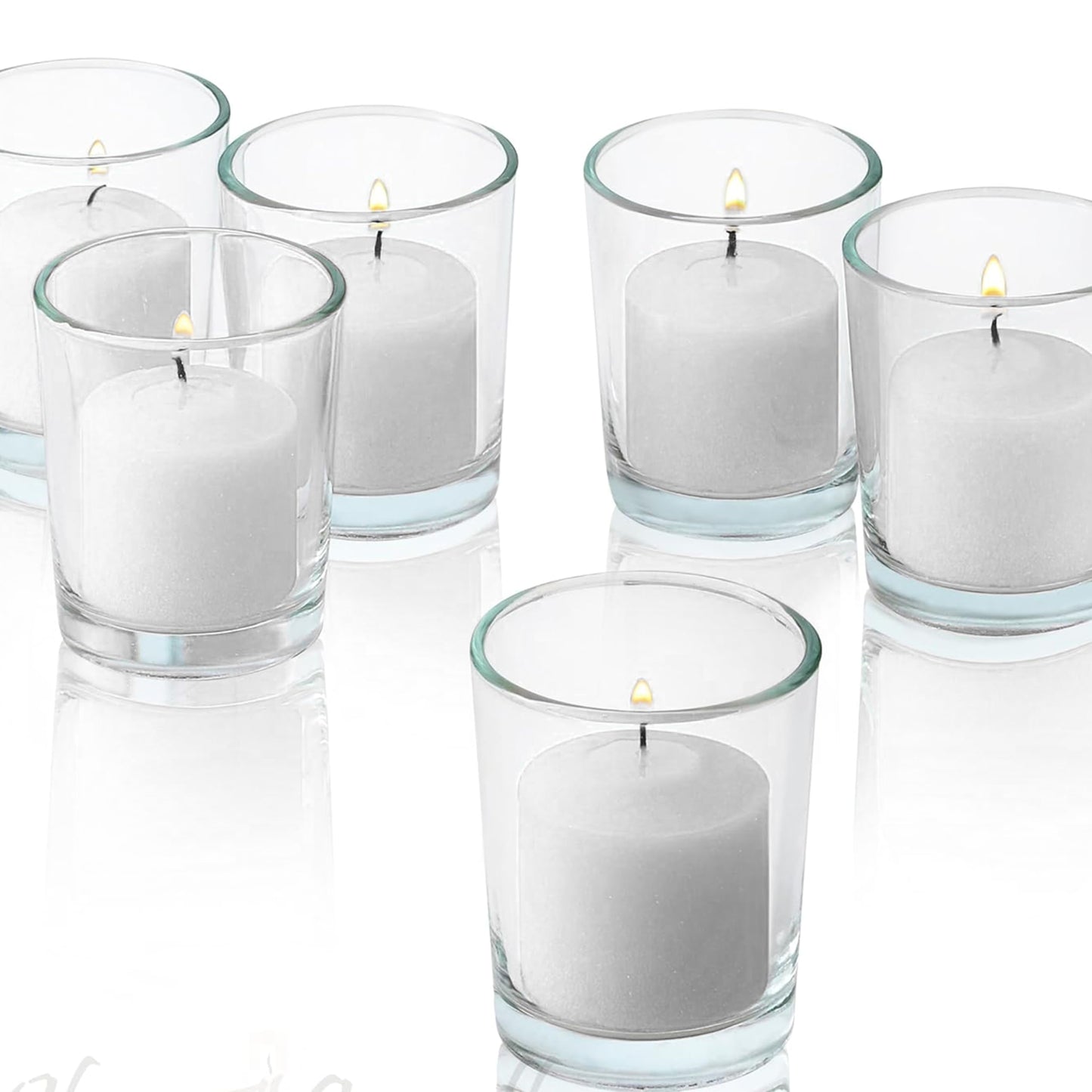 Fresh Linen Scented Votive Candles, Set of 12-1.25" Wax Candles for Home, Scented 10 Hour Burn Time - Aromatherapy, Spa Ambiance, Table Centerpieces & Home Décor