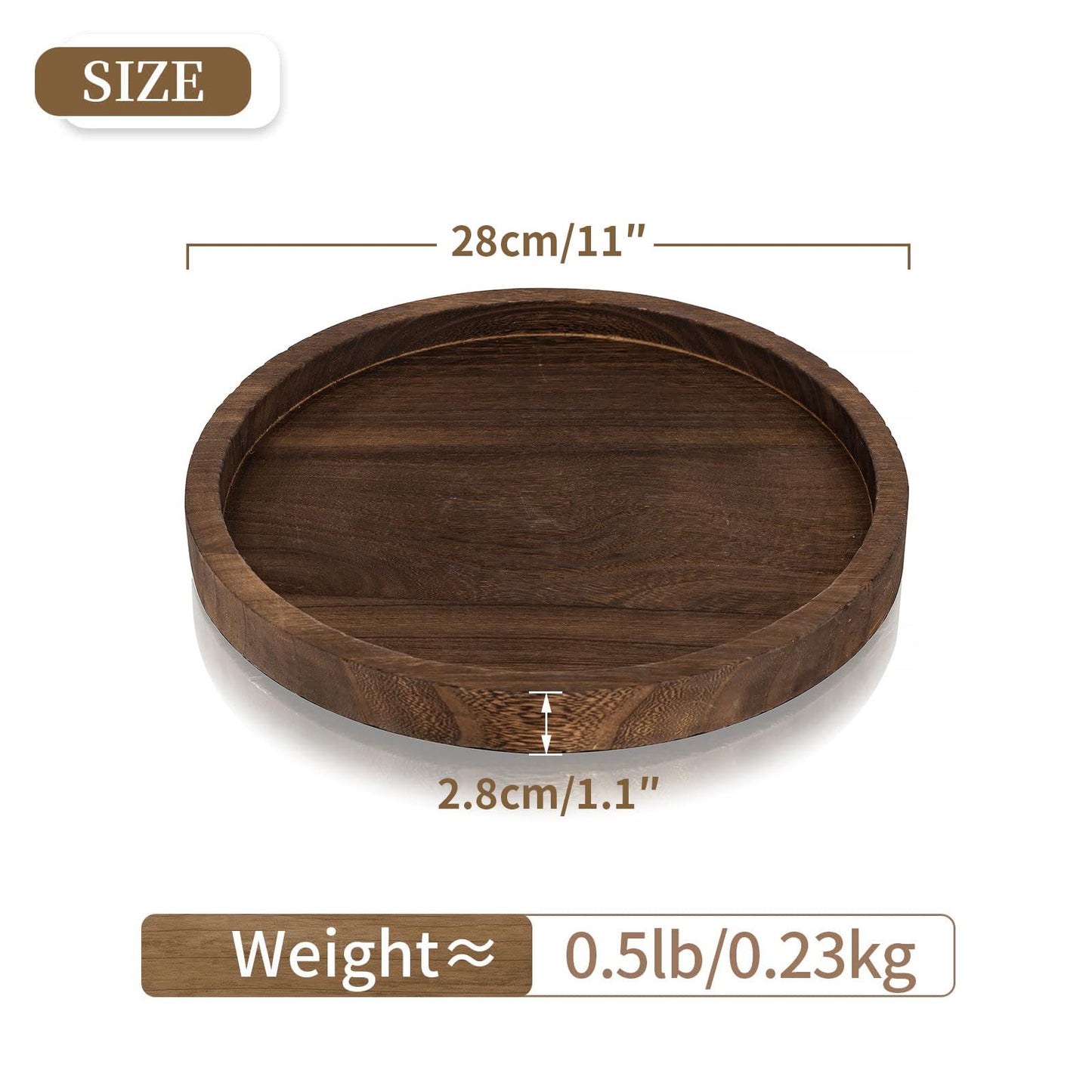 Hanobe Round Wood Candle Trays: Rustic Candlestick Holder Tray Pillar Stand for Table Centerpiece - Farmhouse Coffee Table Decor for Living Room Kitchen Counter