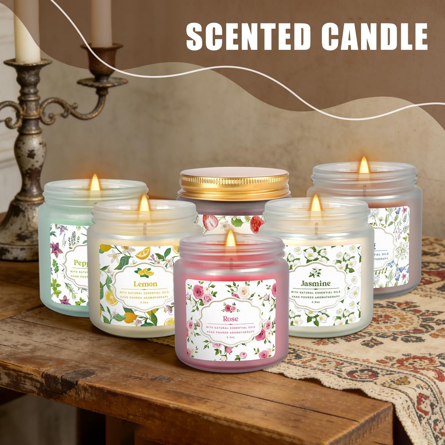 YOROXRG 24 Pack Scented Candles with Added Natural Essential Oils, 3.5oz, Suitable for Various Festivals, Parties, Yoga, and Home Scene