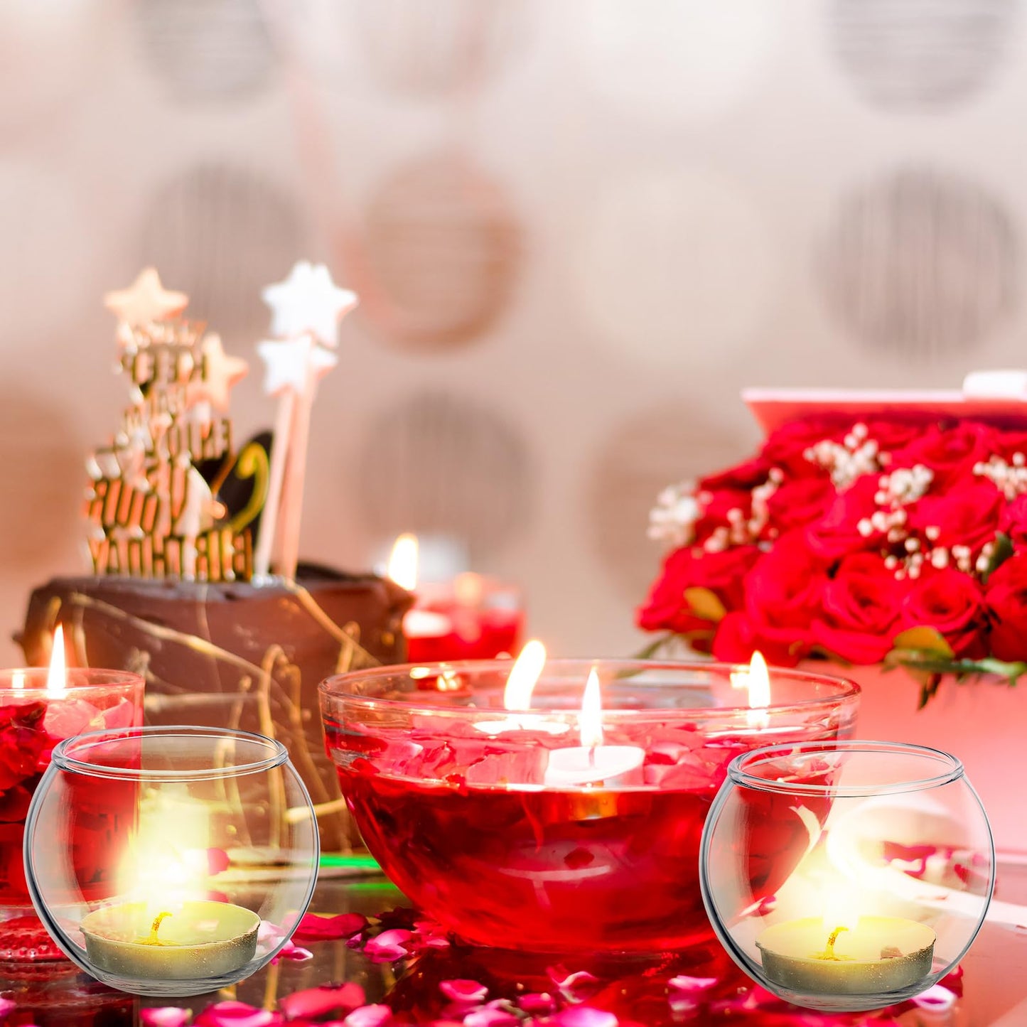 Uiifan 36 Pcs Clear Votive Candle Holder 1.97'' x 2.17'' Bulk Glass Tea Lights Round for Wedding Candle Jars Holder for Wedding Table Centerpiece Party Birthday Home Decoration