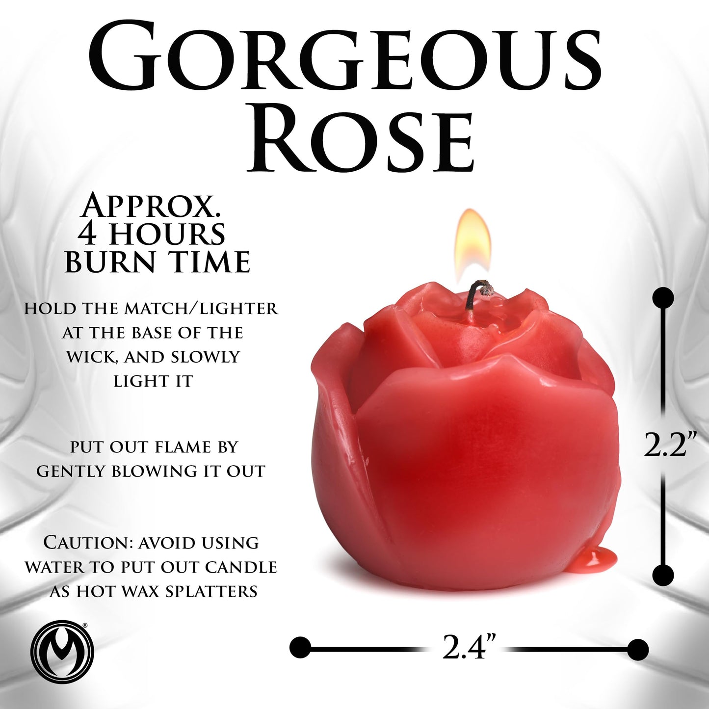 Flaming Rose Drip Candle for Wellness and Relaxation & Romantic Candle Massage. Low Melting Point. Unscented Paraffin Body Wax. Perfect Spa Gift for Self-Care. 1 Piece, Red.