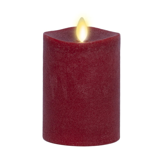 Luminara - Flameless LED Battery Operated Flickering Pillar Candles - Red - Pack of 1-3x4.5 - Realistic Moving Flame Real Wax Indoor/Outdoor Decor