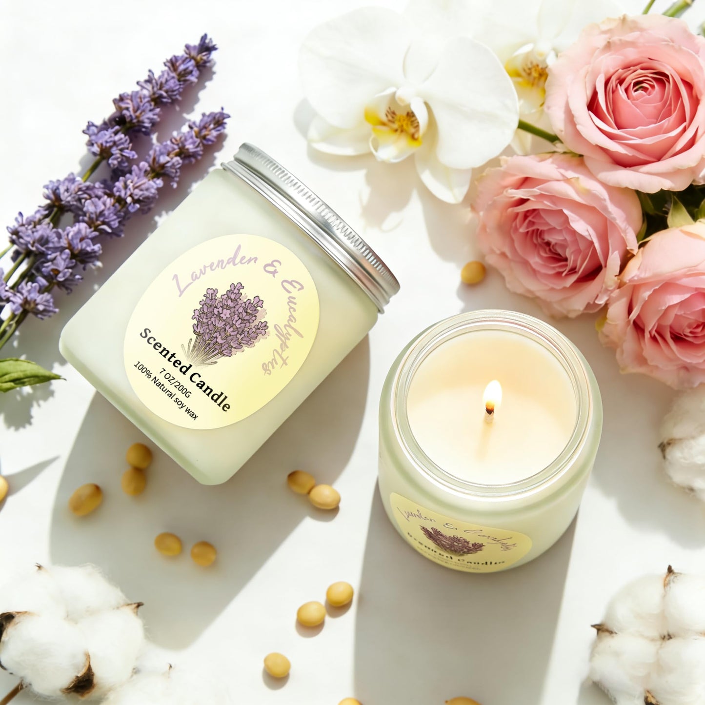 Scented Candles Gift Set 4 Pack, Soy Wax Aromatherapy Candles with Lavender Rose Coconut Vanilla, Long Lasting 200 Hours Burn, Non Toxic Home for Birthday Bath, Relaxation,Mothers Day, Gifts for Women