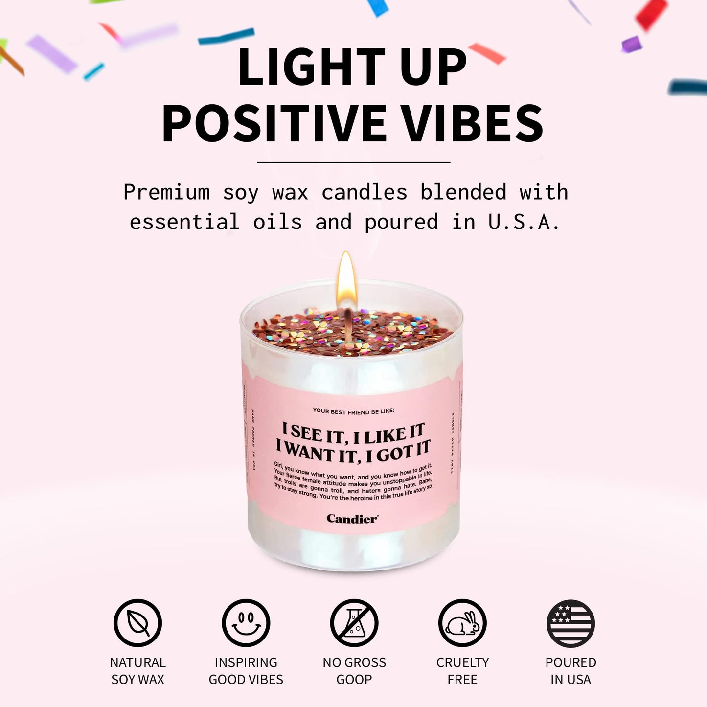 I See It, I Like It Scented Candle, Natural Soy with Orange & Peach Notes, Aromatherapy Candle for Relaxation, Unique Candles Gifts for Women, 60-Hour Burn Time - Candier by Ryan Porter