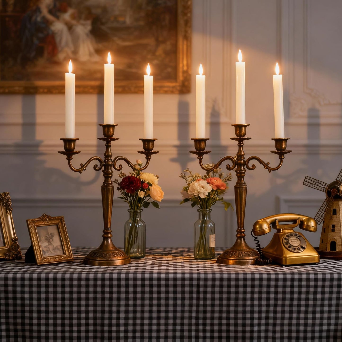SUNGEGE Flameless Taper Candles 9.9 Inch Battery Operated – 6 Pack Beige Realistic Flickering Flame Remote Control Dimmable LED Candles with Timer for Chandelier Candelabra Wedding Holiday Decor