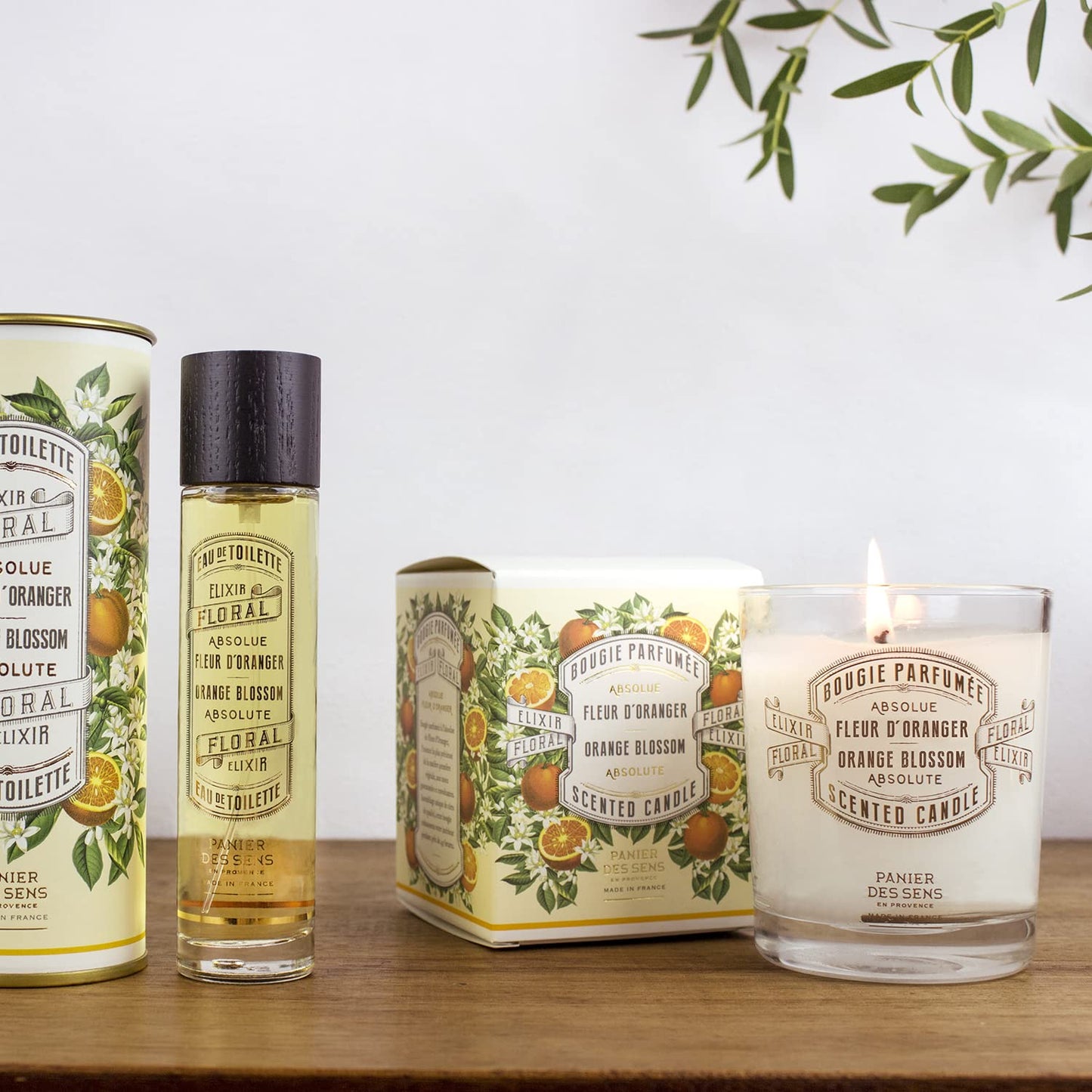 Panier des Sens Orange Blossom Candle - Hand-Poured in Provence, France - Long Lasting Scented Candles - up to 55 Hours Burn Time - Orange Scented Candle - 100% Natural Cotton Wick - 6.3 oz