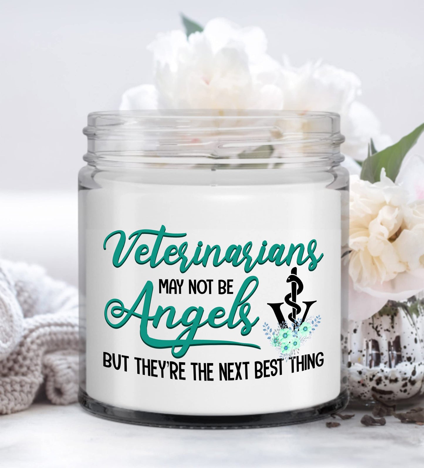 Veterinarian Vet Life Vanilla Candle Veterinarians May Not Be Angels Thank You Gifts for Veterinarian Women Men - Veterinary Physician Animals Care Gifts for Women Men On Birthday, Christmas
