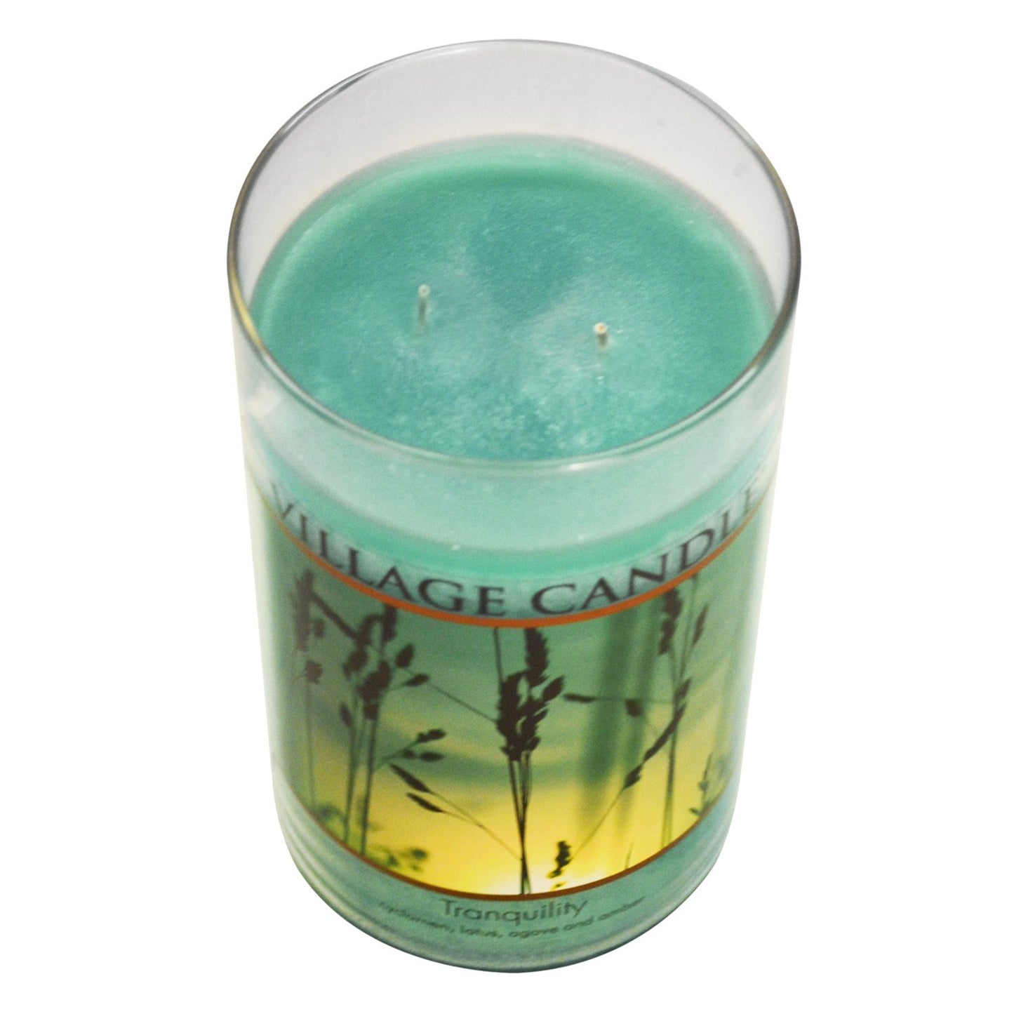 Village Candle Tranquility Large Tumbler Jar Candle, 19 Oz, Traditions Collection, Green