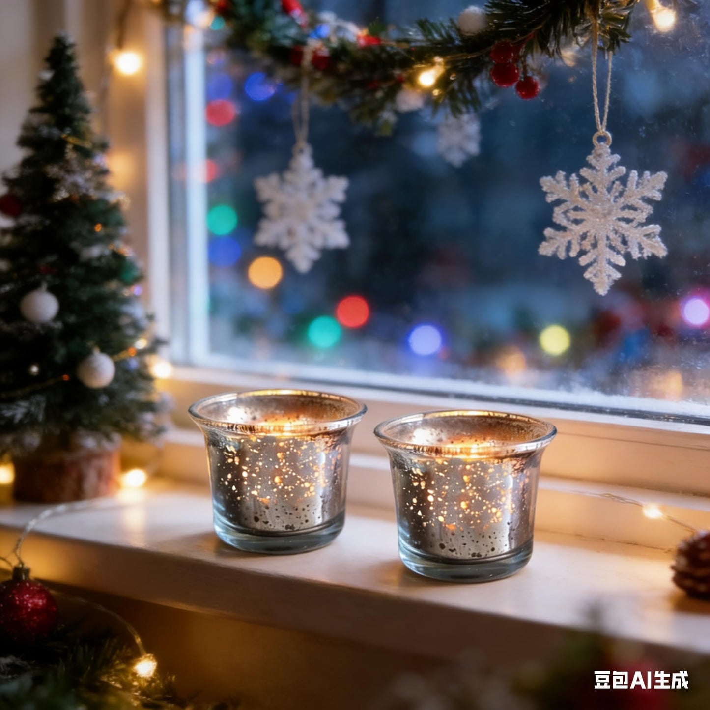 Hosley Set of 24 Metallic/Antique Finish Glass Candle Tealight Holders. Ideal Gift for Wedding Bridal Party Reiki LED Votive Tea Light Gardens O4 (Antique Silver)