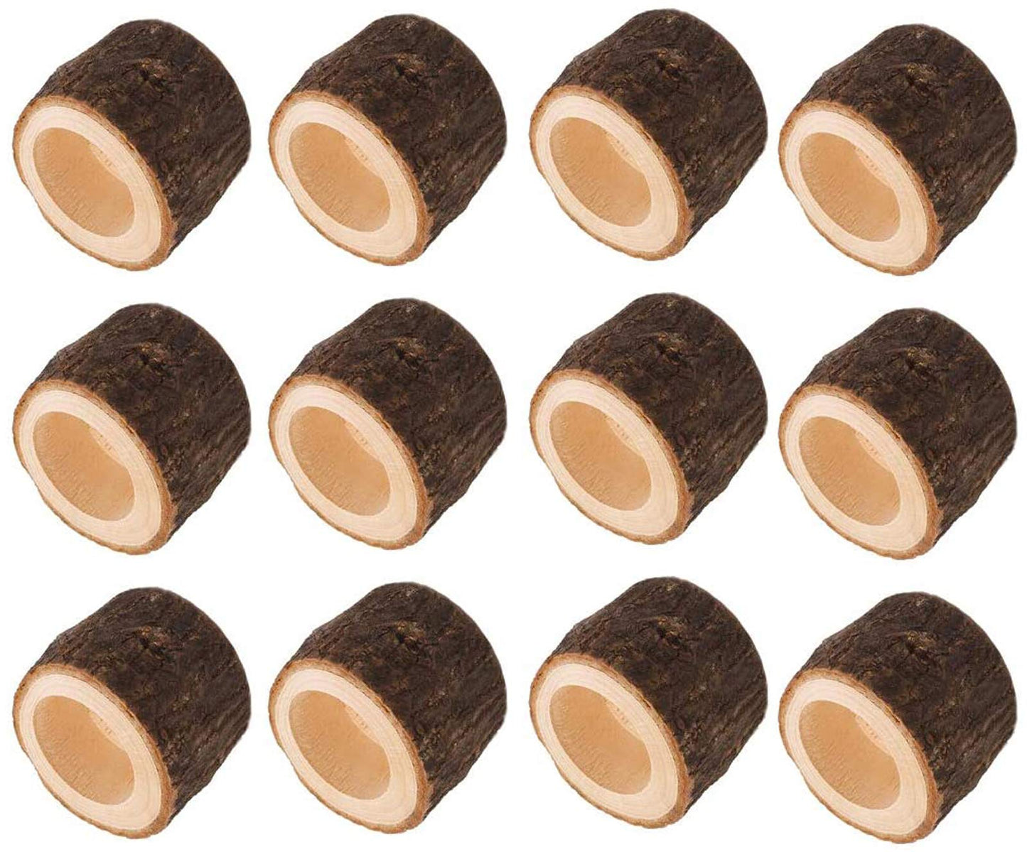 Yikko Tea Light Candle Holders, Personalized Wooden Votive Tealight Holders for Wedding Centerpieces for Table, Halloween |Christmas Party |Valentine's Day |Home Decoration - 12pcs (2.36Wx1.65H)