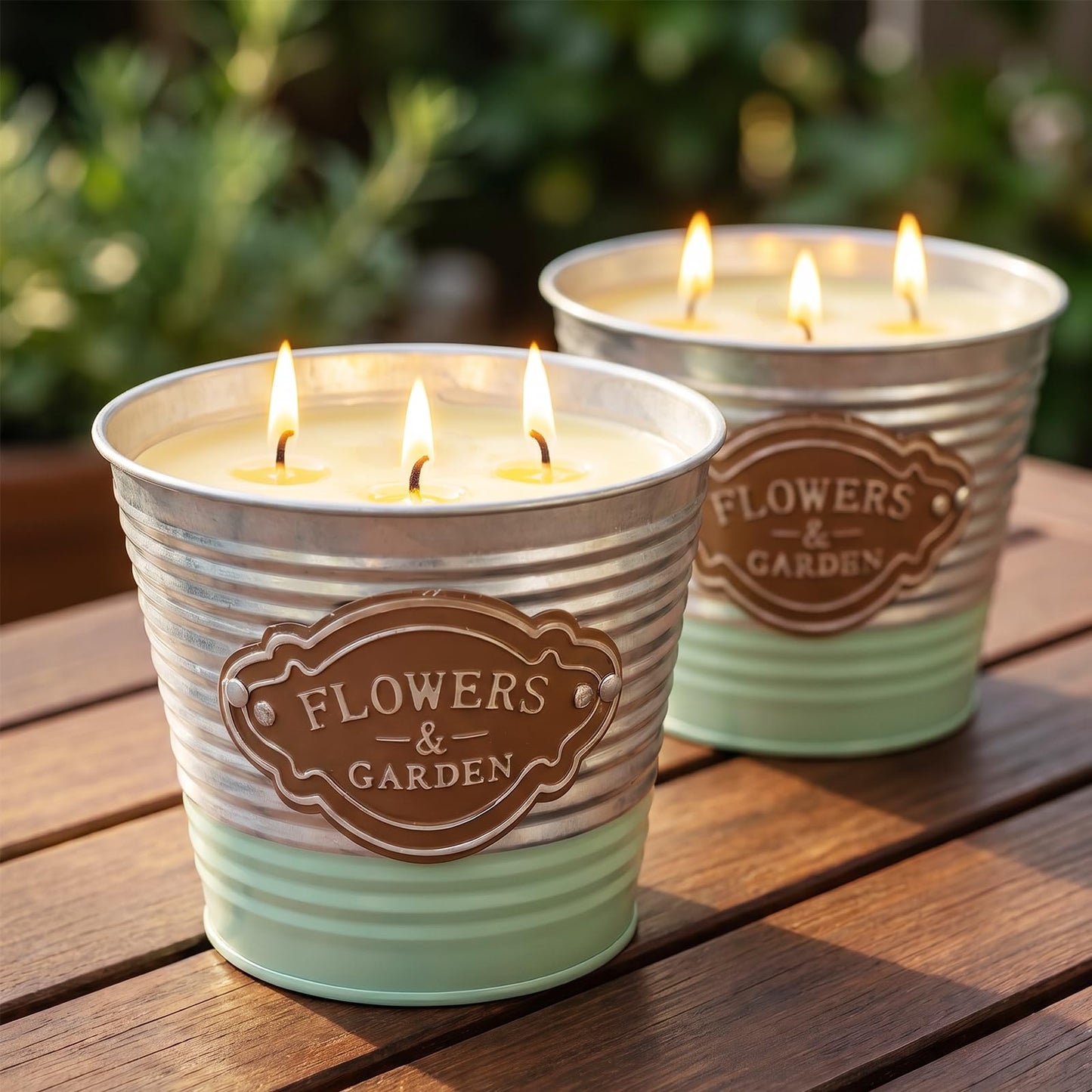 Citronella Candles Outdoor,2 Pack Large Citronella Candles,3-Wick Natural Soy Wax Lemongrass Candle,180 Hours Long Lasting Burning Outdoor Candle for Patio Yard Balcony Camping & Home Decor