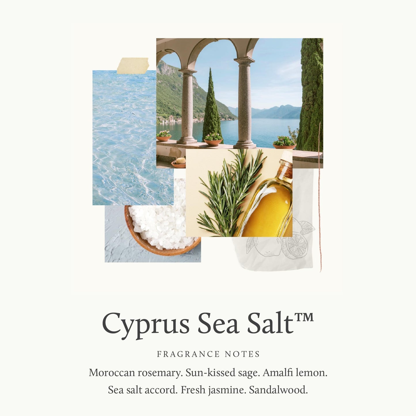 Thymes Poured Glass Jar Candle - Scented Candle for a Fresh Home Fragrance - Aromatherapy Candle in Glass Jar (Cyprus Sea Salt)