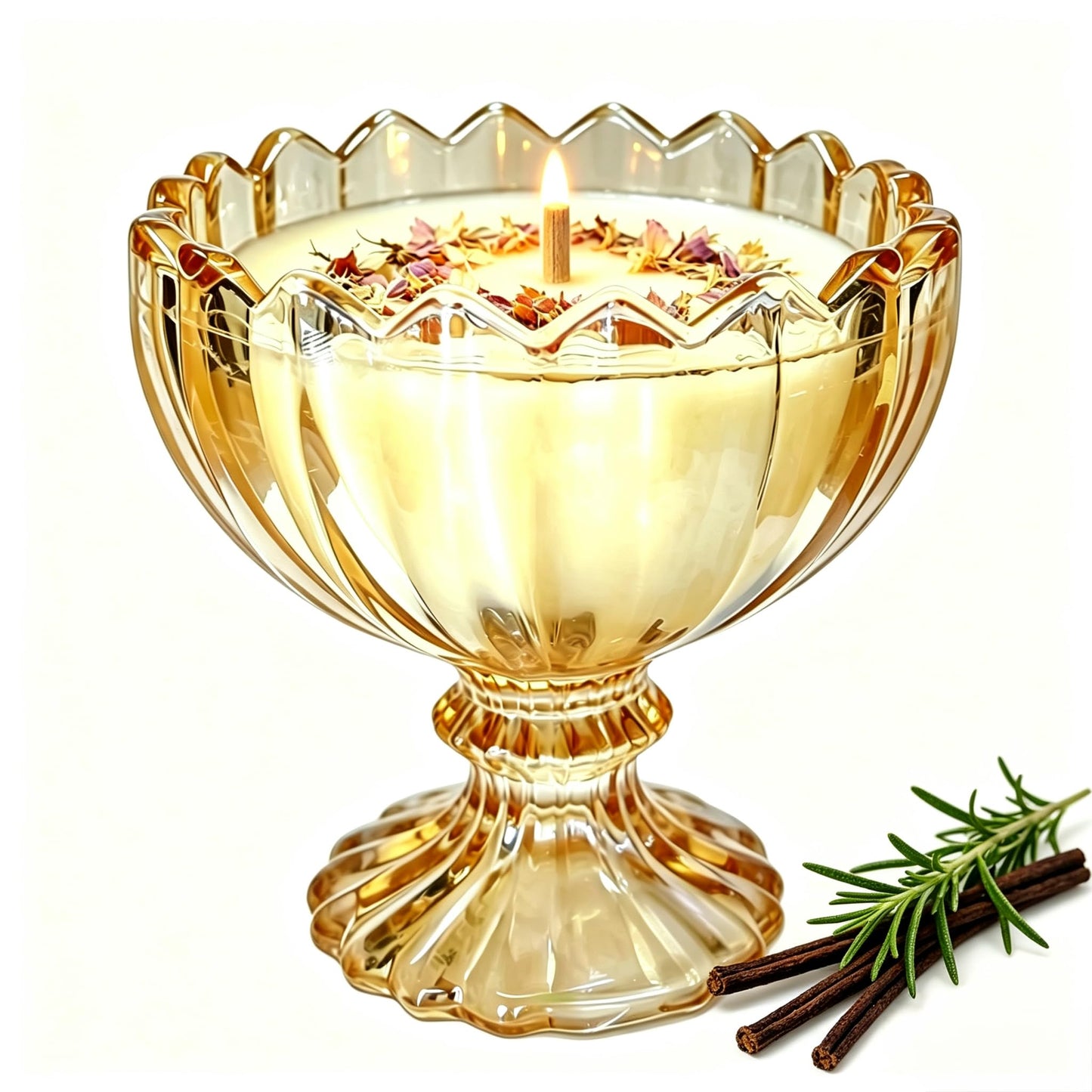 Joo Sko Petal Bowl Shape Soy Wax Vanilla Scented Candle, Aromatherapy Jar Candles for Home Scented or As a Christmas Holiday Candle Gift for Your Lover(7OZ/48Hours Burning)