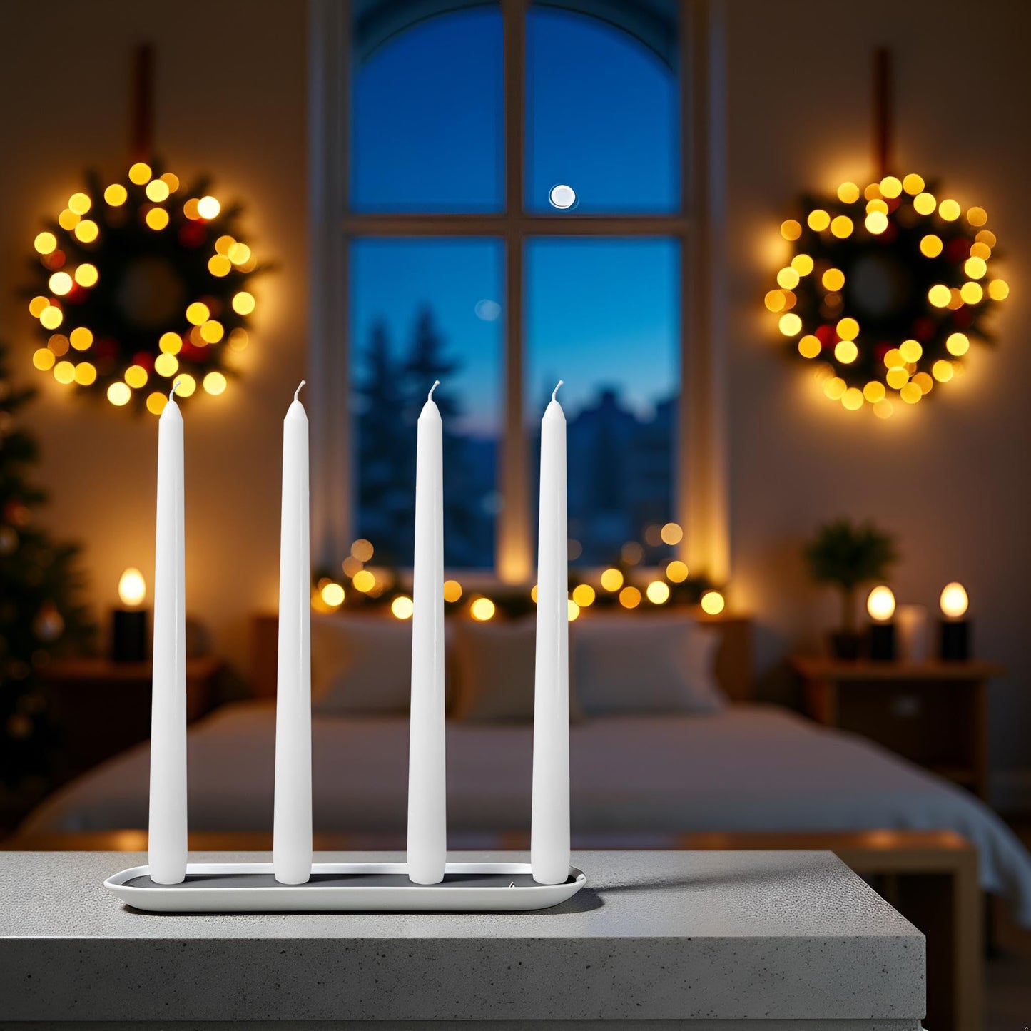 CANDLESEE 12 Pack White Taper Candles丨Taper Candles 10 Inch Dripless丨Unscented & Smokeless Candlesticks Bulk丨7-8 Hours Long Burning Tall Candles丨Ideal for Christmas Weddings Parties Dinner