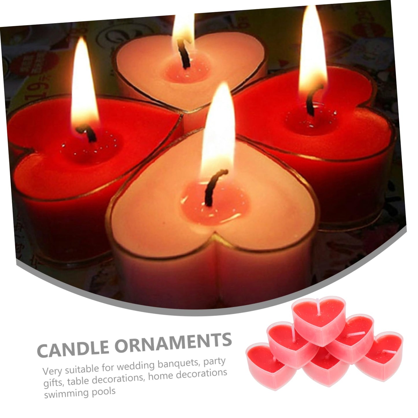 Cabilock 18Pcs Romantic Heart Shaped Tealight Candles for Wedding Party and Bedroom Long Burning Safe Decorative Candles for Valentines Day and Home Ambiance