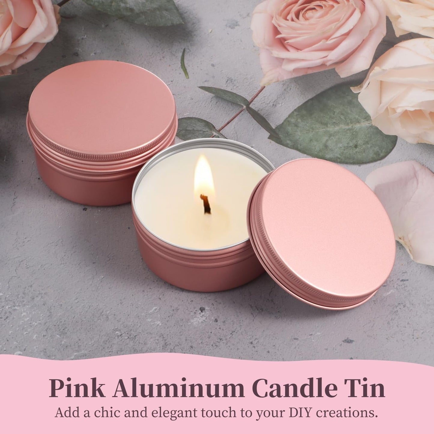 Deskium 18 Pack Aluminum Metal Tins, 6 Oz Round Candle Tins With Screw-Top Lids, Travel Storage Containers For Spices, Cosmetics, Candles