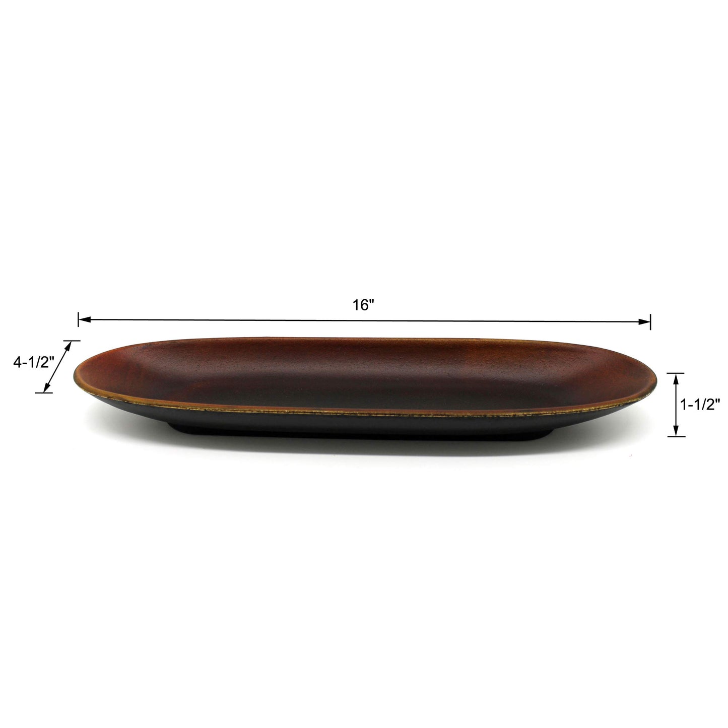 CVHOMEDECO. Primitives Oval Decorative Plate Wooden Candle Plate Rustic Treenware Home and Office Décor Art, 16 x 4-1/2 x 1-1/2 Inch
