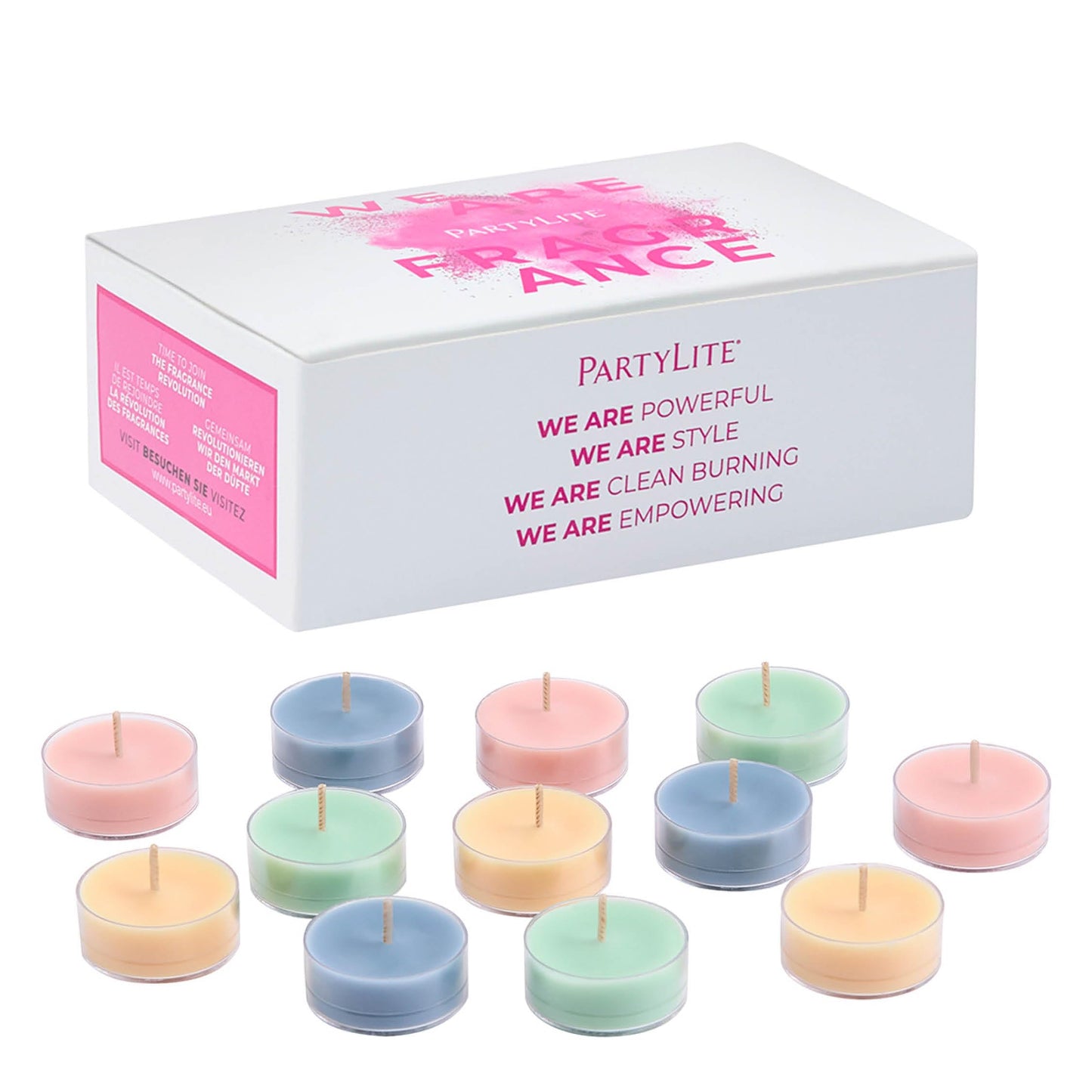 PartyLite Tea Lights Sampler, Ginger and Coconut with Lavender Scented Candles, Gift Set of 12, Aromatherapy with up to 4 to 6 Hours Burn Time, Ideal for Home Decor, Holiday Gifting and Celebration