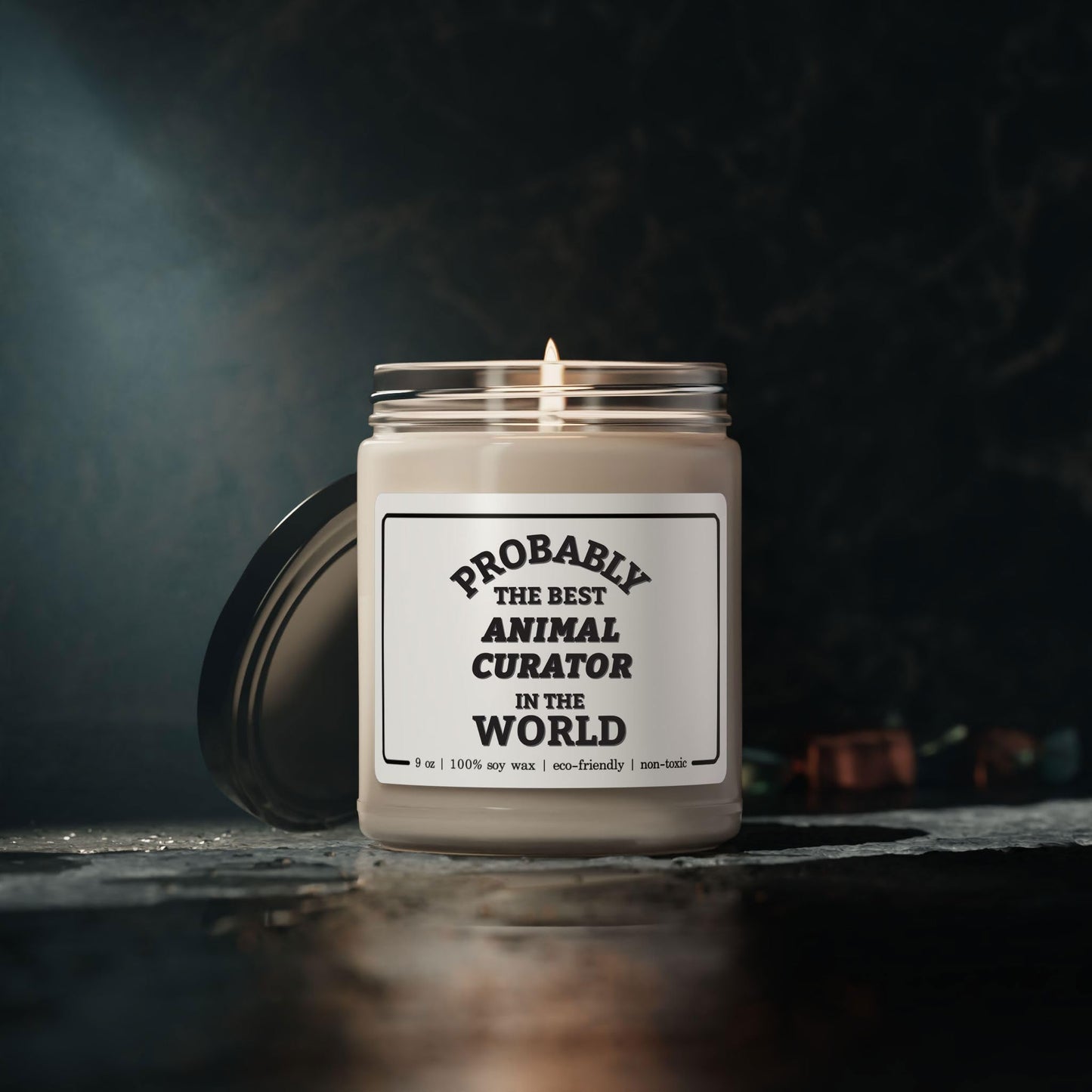 Probably The Best Animal Curator in The World Candle - Funny Gifts for Coworker Zoo Curator Employee Boss Manager - Birthday, Appreciation, Christmas - 9oz Soy Wax Cinnamon Vanilla