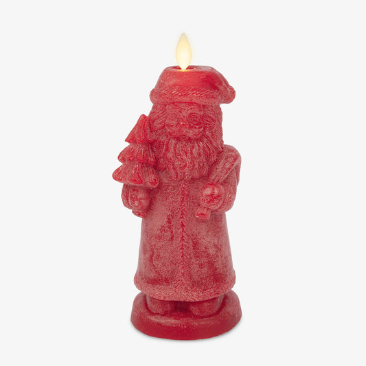 Luminara - Flameless Holiday LED Candle Battery Operated Moving Flame - Red Santa - Pack of 1-3x7 - Unscented Indoor Realistic Flickering Safe