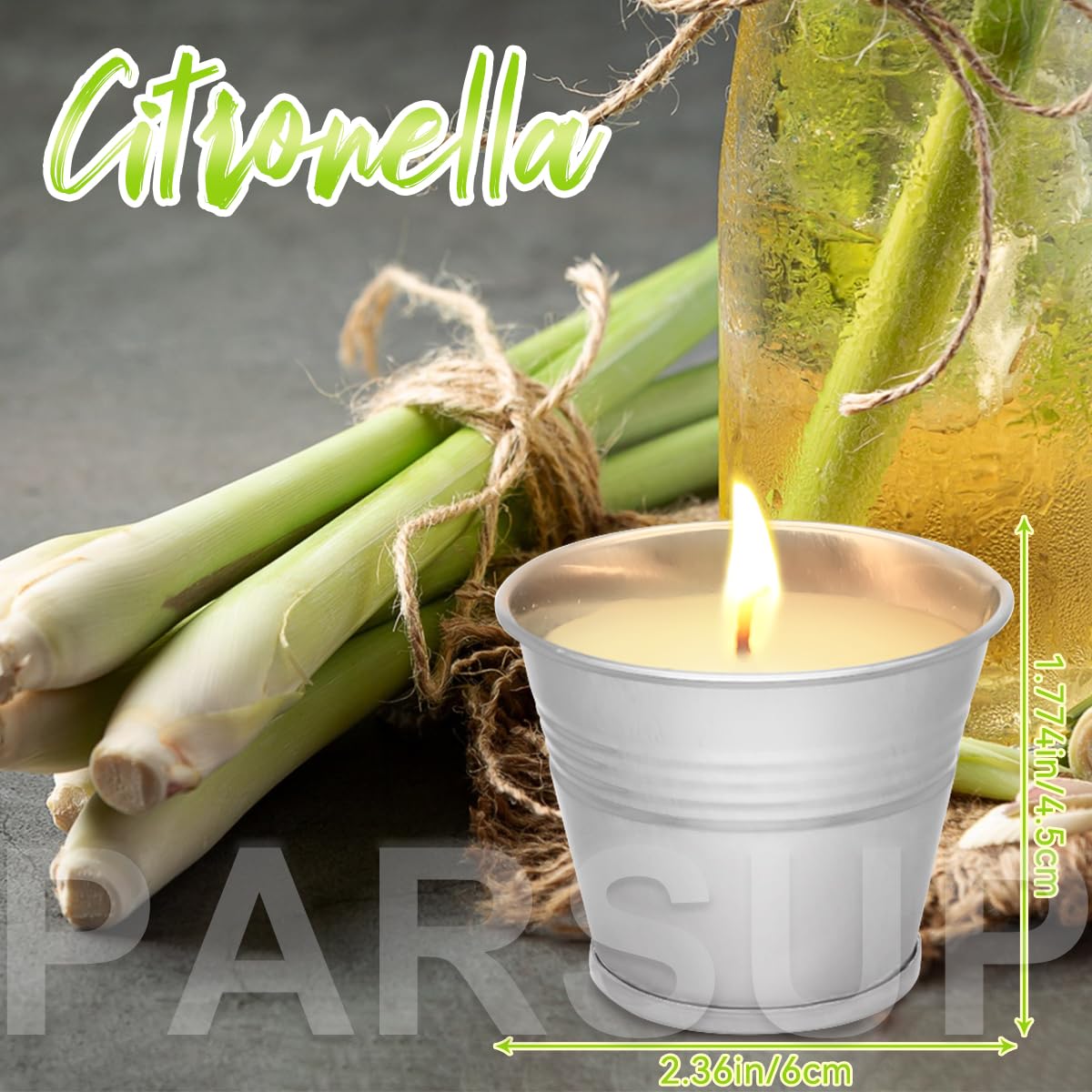 12PCS Citronella Candles - Garden Citronella Scented Candles Outdoors, 120-180 Hours Burning, Natural Soy Wax, Portable Jar Candle Gift Sets for Home Patio Yard Indoors, Balcony, Camping
