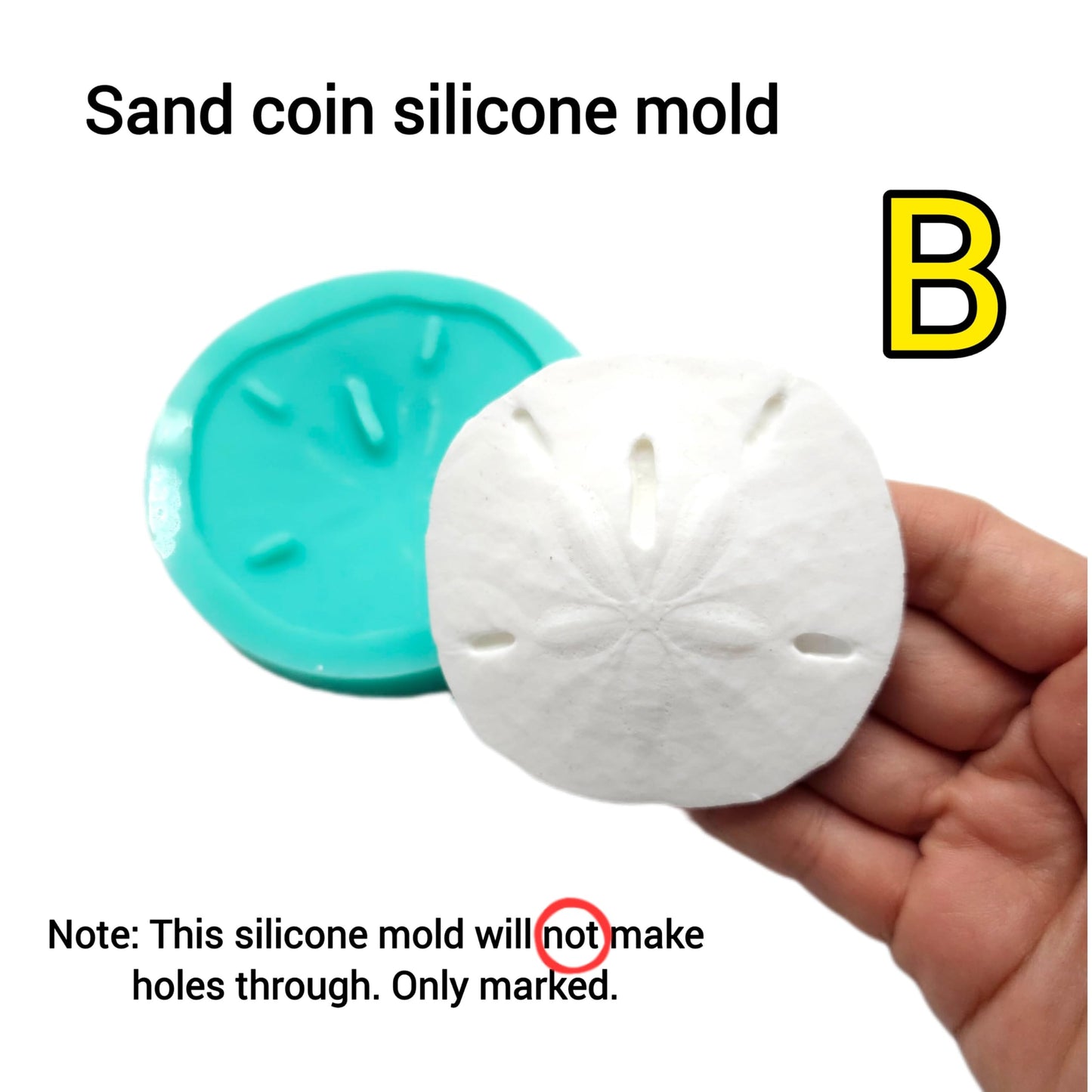Natucraft Sand Dollar Silicone Mold - Under the Sea Animal Silicone Mold - Candle, Dessert Wax Melts, Soap Making Mold - NS046 (Model A)