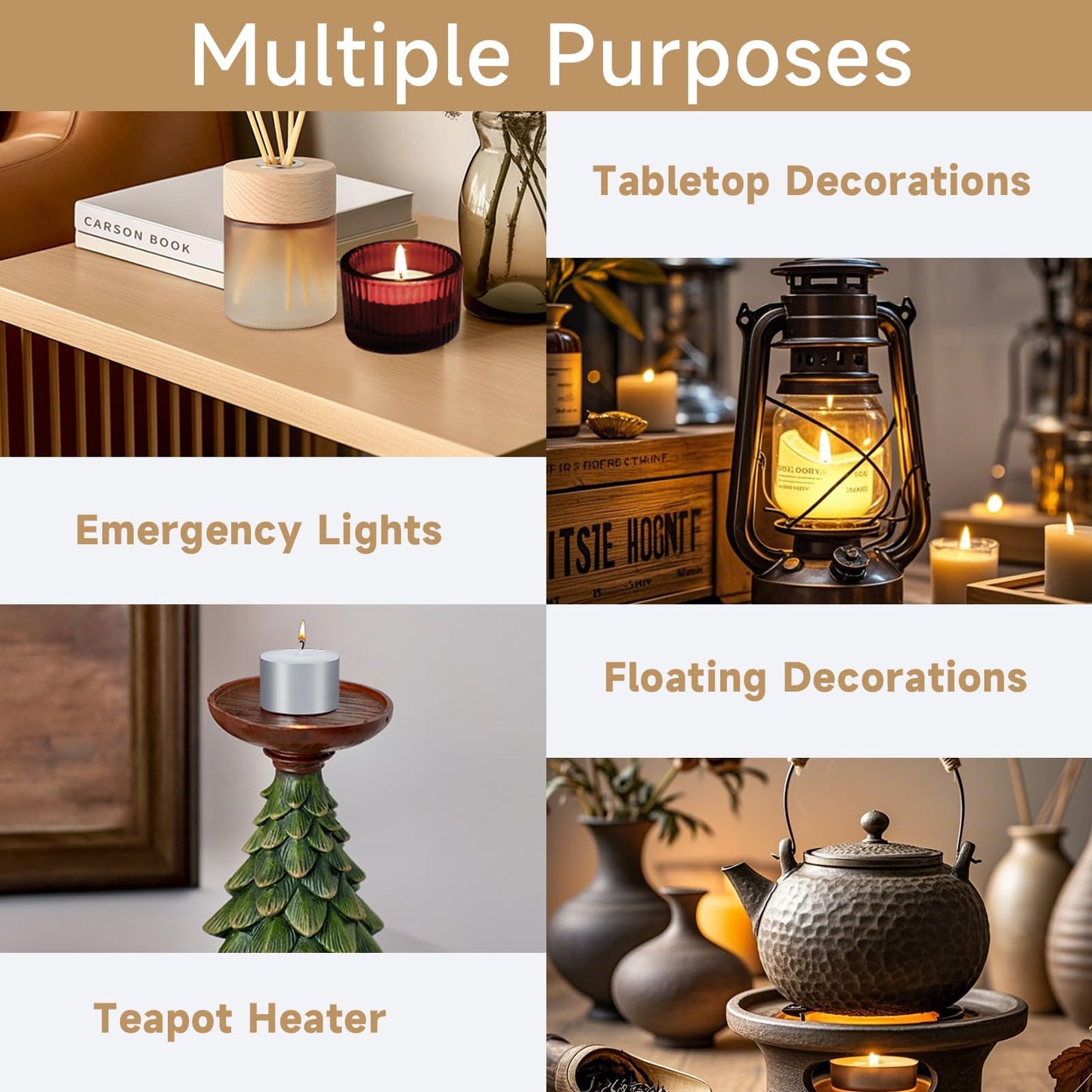 Yihurlm 50 Pack Tea Lights Candles, 8 Hours Long Burning Tealights Candle Bulk, Smokeless & Unscented Candles, White Tea Lights Candle for Shabbat Weddings Home Decor Table Centerpiece