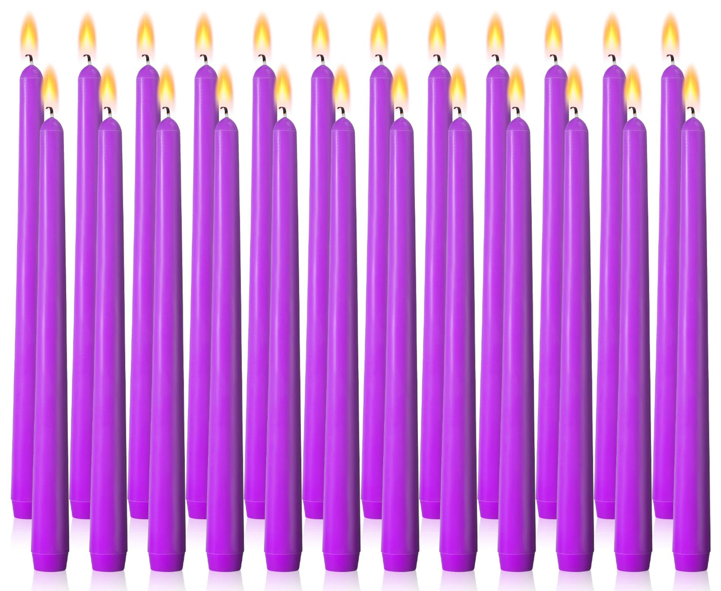 IJRPLM 24 Pack Taper Candles, 10 Inch Purple Tapered Candles, Tall Candlesticks, 10 Hour Burn Tim, Unscented, Smokeless and Dripless, Candle Sticks for Wedding Dinner Parties Home Decor