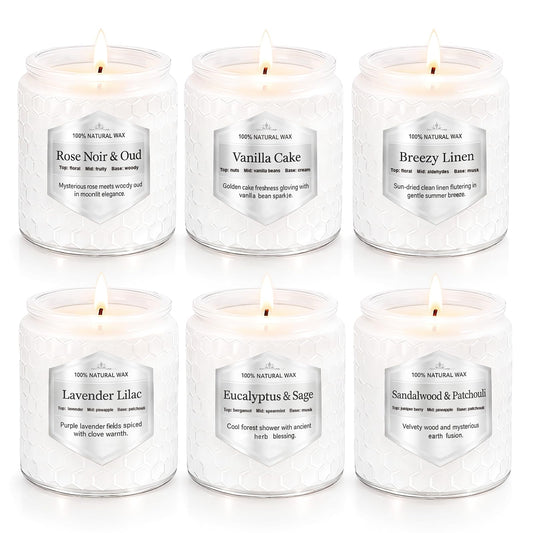 Scented Candles Gift Set for Women, 6 Pack Aromatherapy Soy Candles for Home, Long Lasting Decorative Jar Candles for Birthday, Relaxation, Self Care
