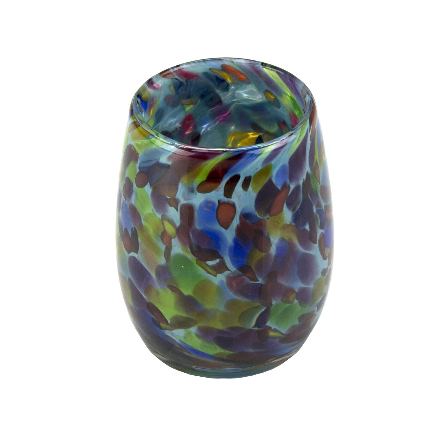 Totally Blown Glassworks Votive Candle Holder, Tea-Light, Handmade Blown Glass, Accent Vase, Centerpiece, Home Decor, Artist Dehanna Jones, Seattle, WA. (Teal MM Mt Rainier)