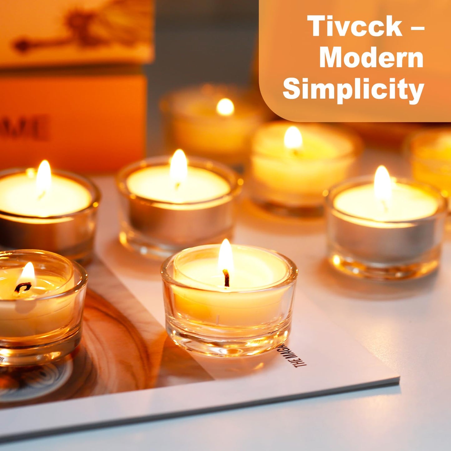 Tivcck 36 Pack Clear Glass Tealight Candle Holder,1 x 2 Inch Glass Votive Candle Holders,Clear Tea Lights Holder for Table Centerpiece,Wedding,Home Decor, and Party