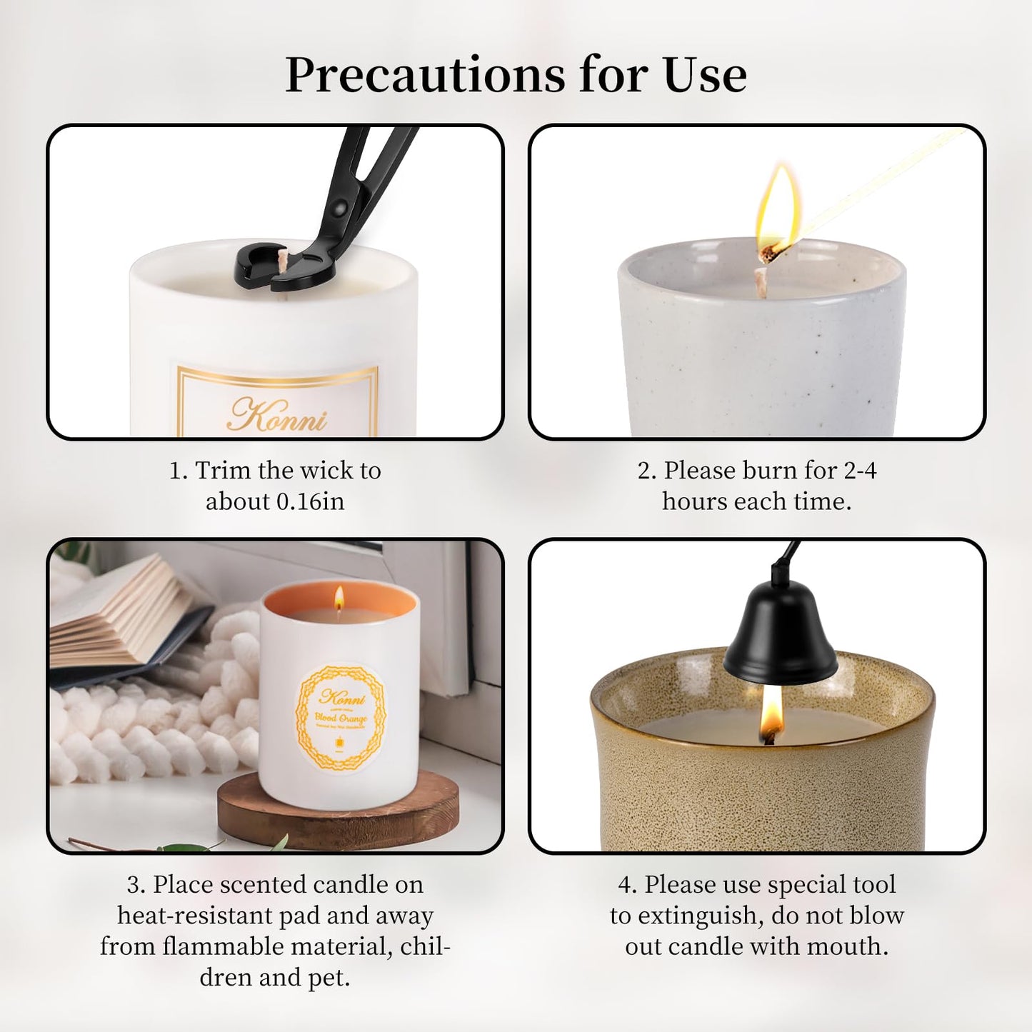 Scented Candle, 8oz White Soy Candles, Lavender Scented Candles for Women & Men, Long-Lasting Aromatherapy Jar Candle Wax for Home, Bathroom, Non Toxic Candle Gift (Black Ceramic Cup 14)