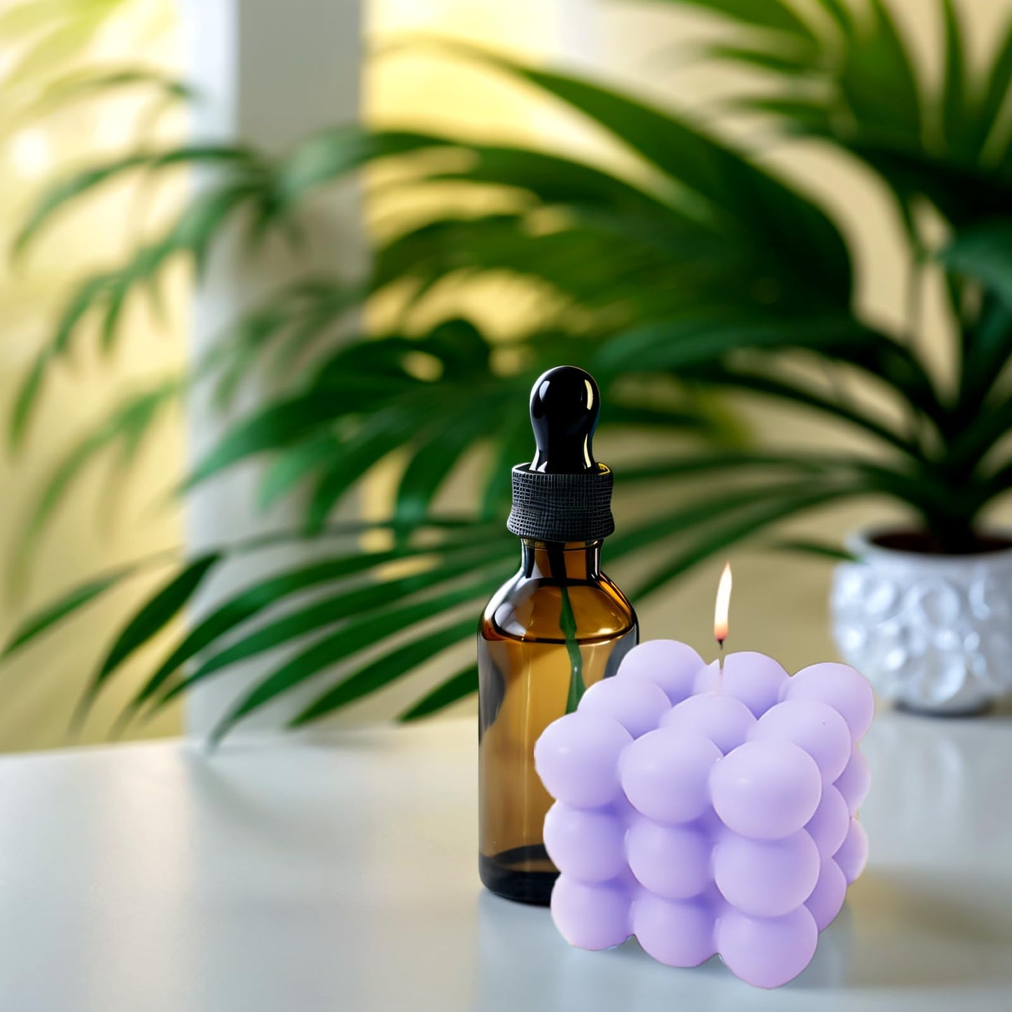 2PCS Bubble Candle Set, Cube Soy Wax Bubble Candles, Handcrafted Natural Scented Aesthetic Bubble Candle Set for Home Bedroom Decor, Birthday Mothers Day Gifts