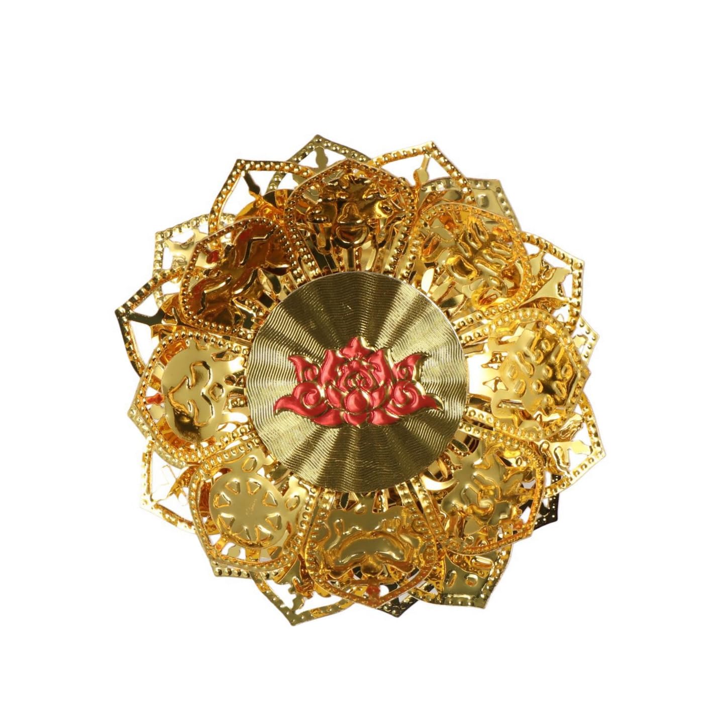 GUDEKIKL 2Pcs Gold Metal Lotus Candle Holder, Creative Alloy Lotus Candle Base, Decorative Desktop Butter Candle Lamp Stand, Lotus Shape Hollow Candlestick for Buddhist Supplies