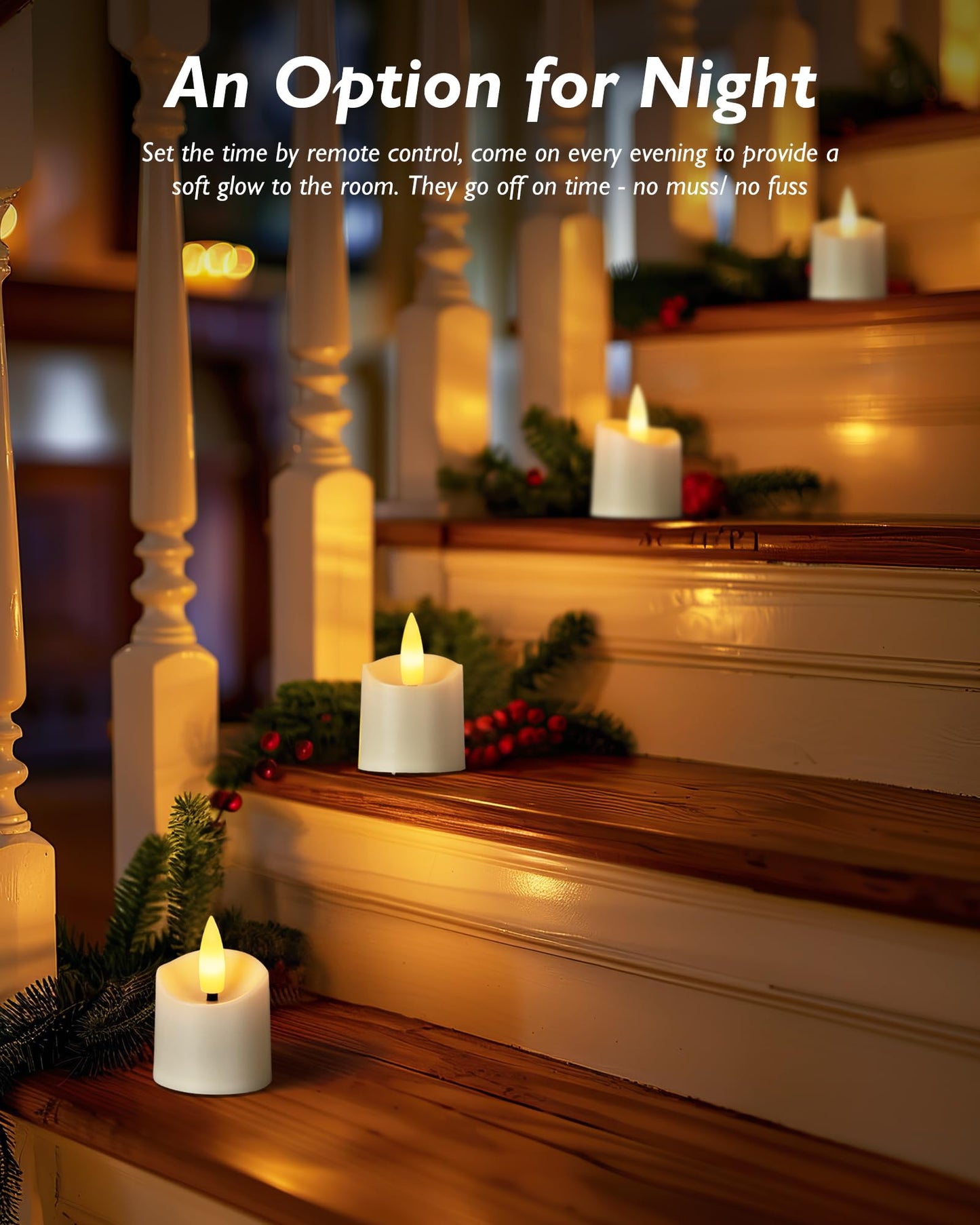 Homemory 12Pack 400+ Hour Remote Control Candles, 2/4/6/8H Timer LED Votive Candles, Battery Operated Tea Lights in Warm White for Outdoor, Table, Wedding, Christmas (White, Batteries Included)