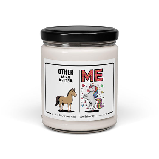 Funny Animal Dietitian Gifts for Women - Other Animal Dietitians vs Me Unicorn Candle for Veterinary Nutritionist Staff Employee - Christmas - 9oz Soy Wax Cinnamon Vanilla Scent