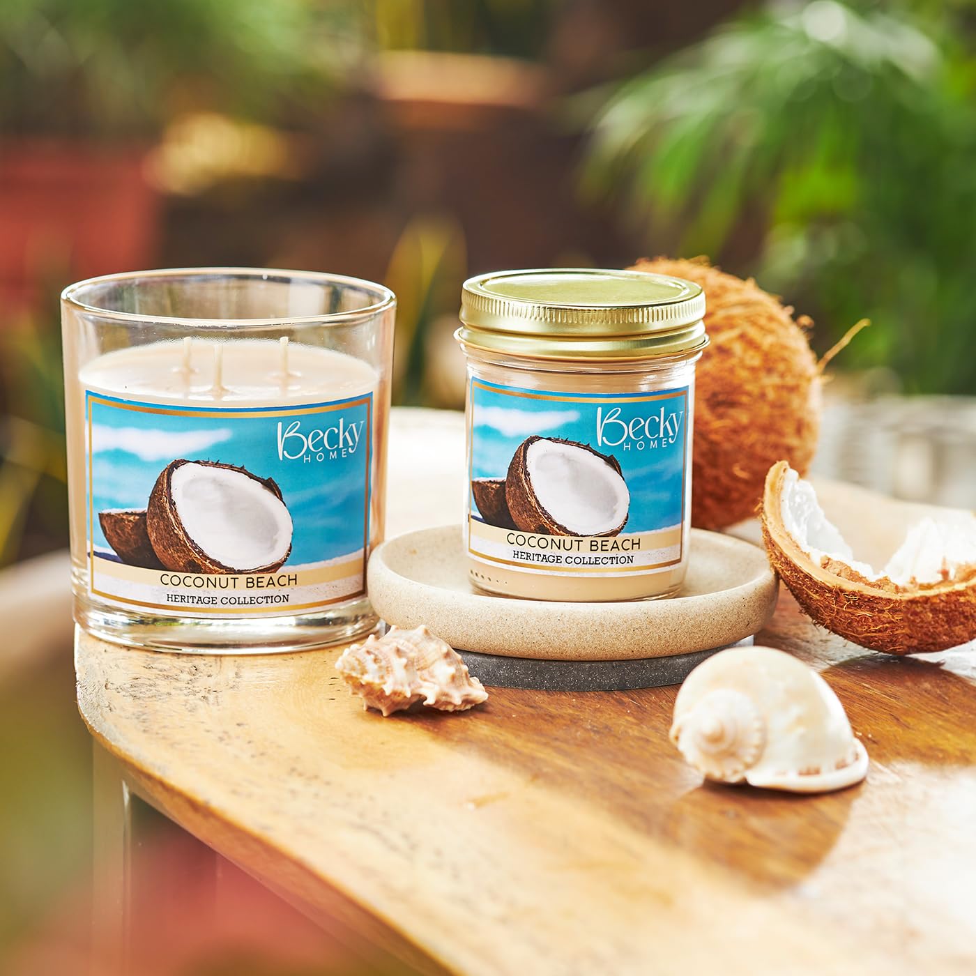 Becky Home 3 Wick Candle, 14.5oz Coconut Beach Candle, 3 Wick Candles Clearance, Big Candles, Three Wick Candle, 3 Wick Candle Jars