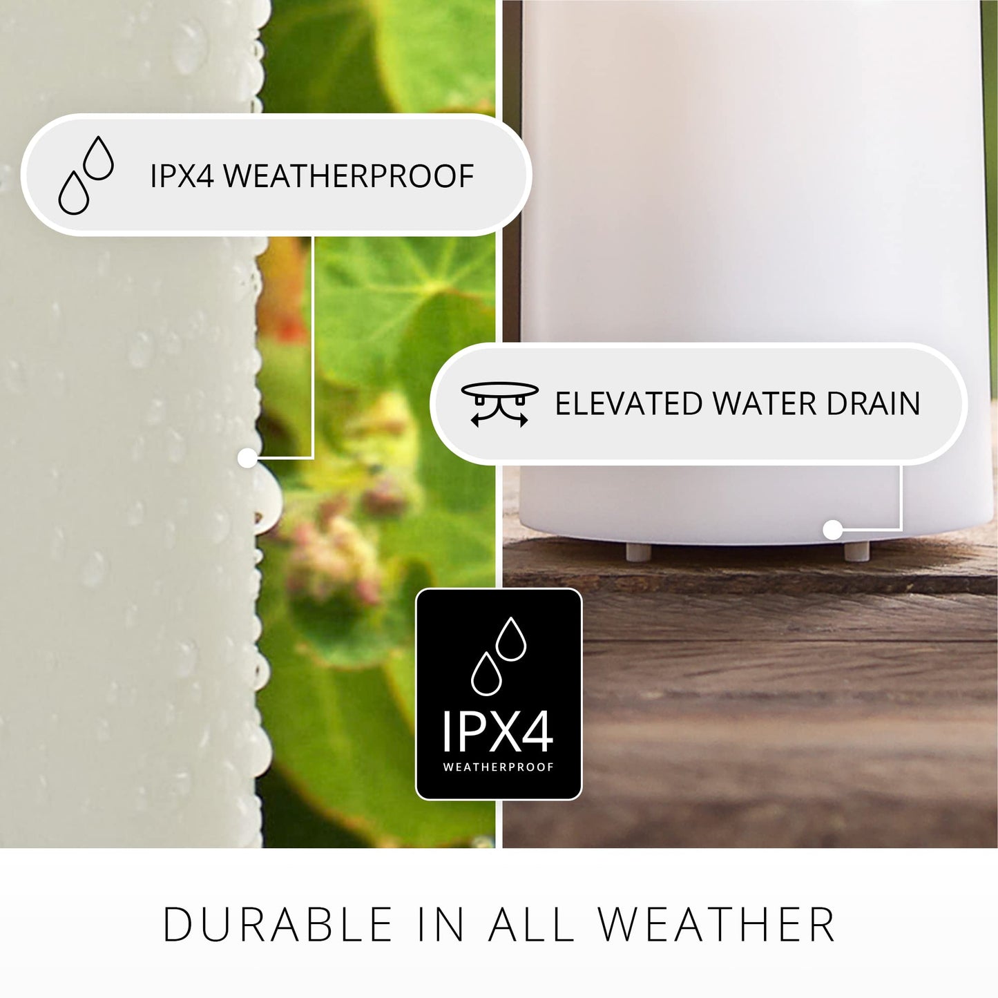 Luminara Pearl Ivory Outdoor Flameless Candle 3.25" x 7", Separate Remote, Moving Flame Flickering Realistic LED Battery Operated Pillar Lights Decor, Outside Lantern Halloween Christmas Decorations
