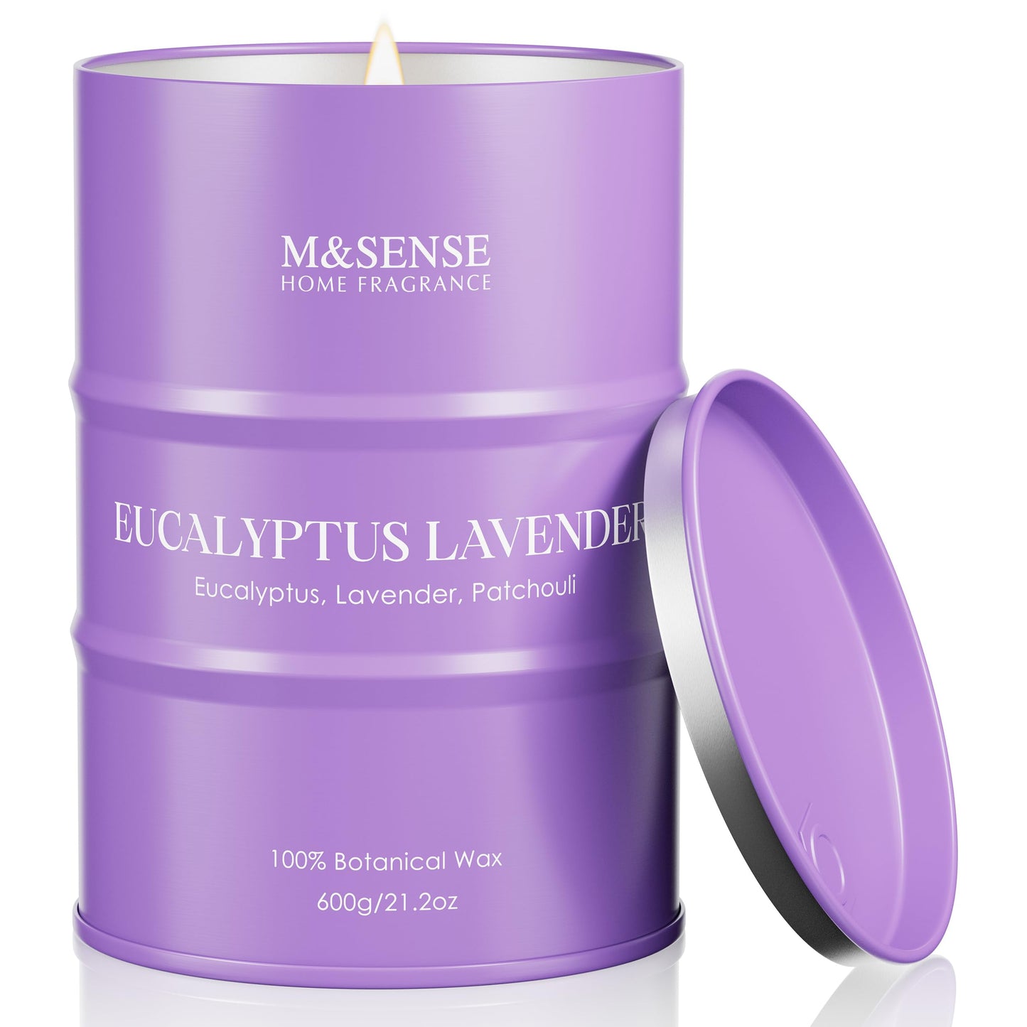 M&SENSE Eucalyptus Lavender Scented Candles Large, Natural Soy Candles 21.2oz 120 Hour Slow Burning,Aromatherapy Candle for Stress Relief Meditation Relaxing