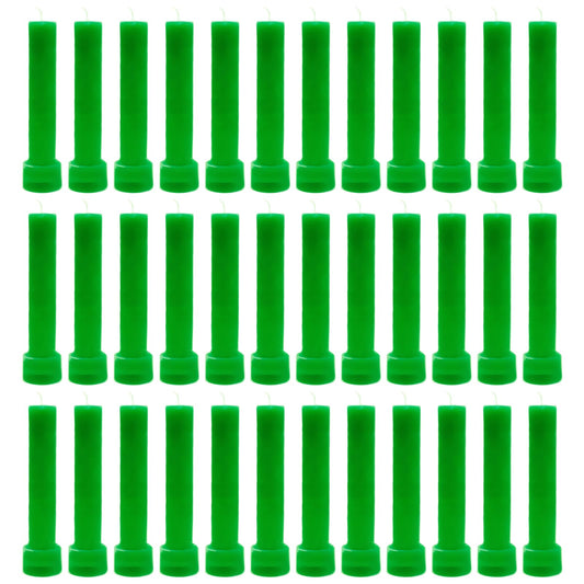 Hecate Magic Mall Taper Candles 4.5 Inch Tall | Unscented, Dripless | Vibrant Multicolor Dinner Candles for Home Décor, Events, Holidays, Weddings | Clean Burning | Smokeless (36, Green)
