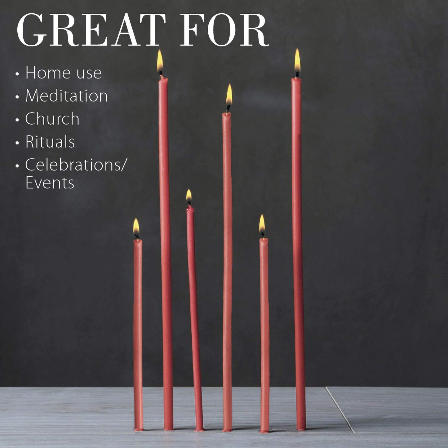 Danilovo Thin Taper Beeswax Candles - No-Drip, Smoke-Less, Tall, Decorative, Honey Scented Candles Ideal for Church Prayer, Rituals, Decor or Birthday – 7.3”x0.24” (Pink, 100pcs)