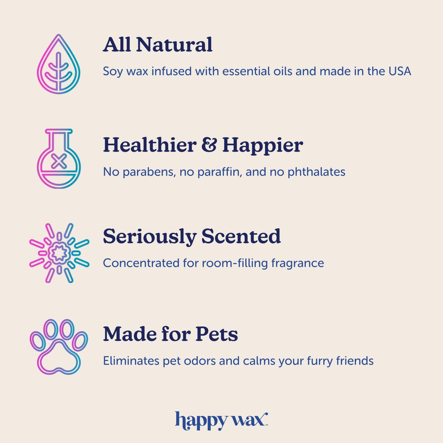 Happy Wax Bamboo & White Tea Scented Wax Melts for Cat Owners – Odor Eliminating, Calming, Pet-Safe, Non-Toxic, Dye-Free, Perfect for Use with Wax Warmers - 4 oz Pouch
