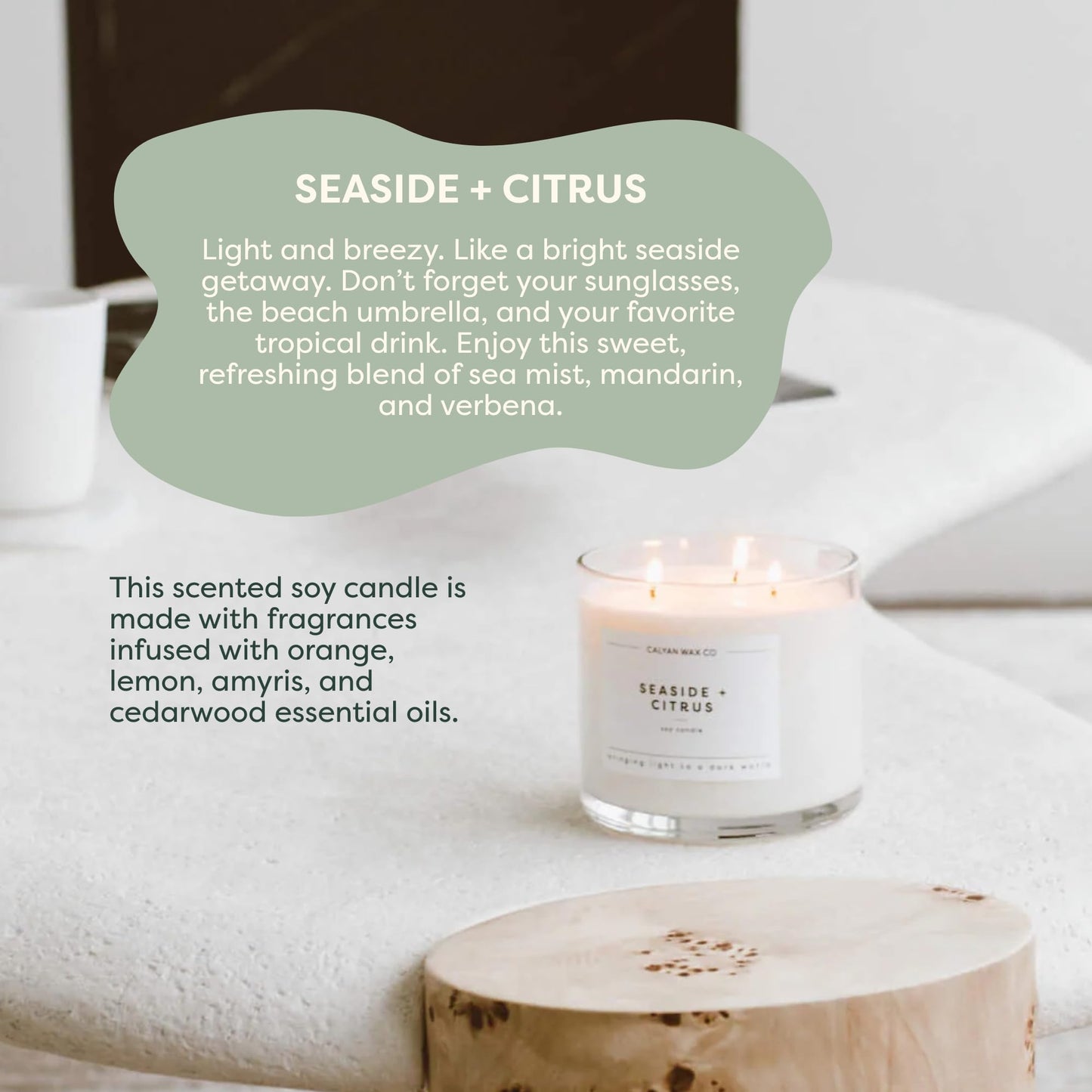 Calyan Wax Co. Everyday 3 Wick Scented Candle Gift Set - 4 Luxury Scented Candles - 43 Hour Burn - 3 Wick Clean Soy Wax Candles - Long Lasting Large Glass Jar Candle for Home - 14.9oz