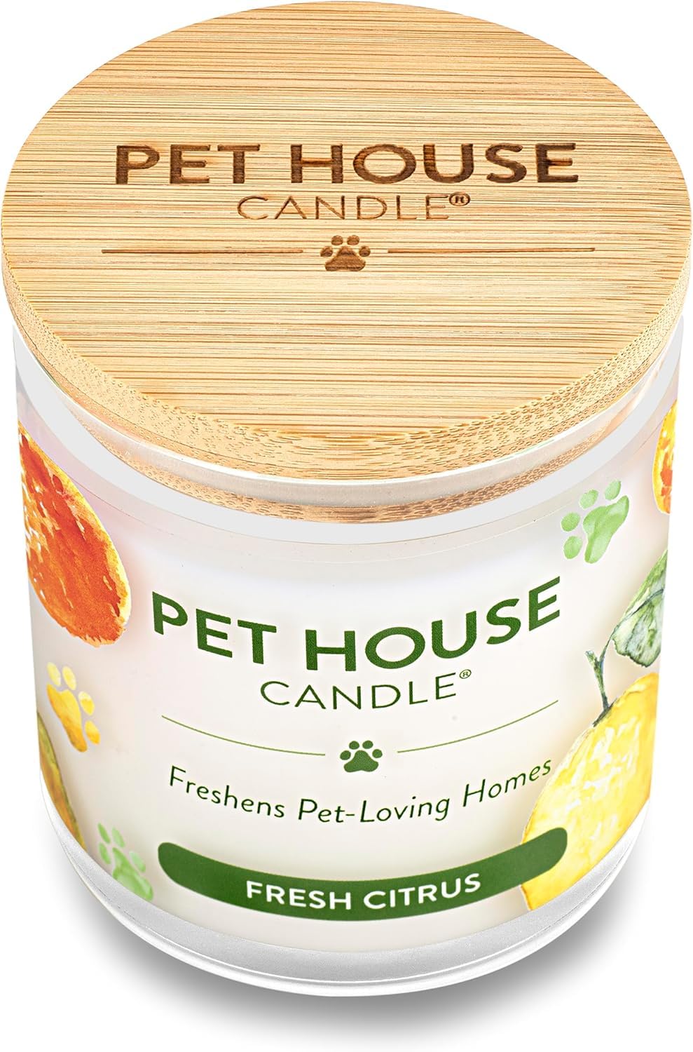 One Fur All Pet House Soy Candles, Clean Burning, Long Lasting, Plant-Based Scented Candles for Pet Odor, Fresh Citrus, 4 Pack