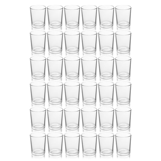 BTGLLAS 36pcs Clear Glass Tea Light Holders - Votive Candle Holders Bulk for Weddings Events - Glass Votives for Wedding Centerpieces, Christmas, Thanksgiving - Candle Accessories Decor (36, Clear)