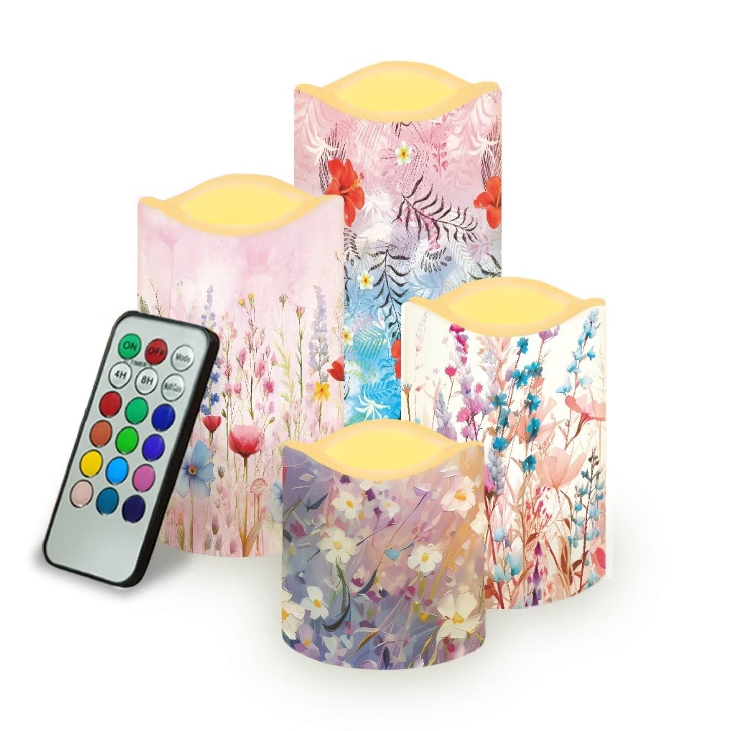 Ystardream Candle Sets for Women Gift Elegant Flower Flickering Flameless Candles Unity Candles for Wedding Ceremony Set,Beautiful Addition to Any Dinner Table,Bedroom,Outside Party