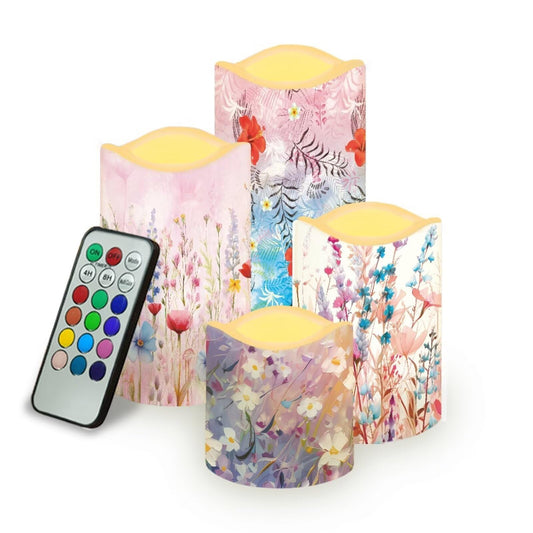 Ystardream Candle Sets for Women Gift Elegant Flower Flickering Flameless Candles Unity Candles for Wedding Ceremony Set,Beautiful Addition to Any Dinner Table,Bedroom,Outside Party