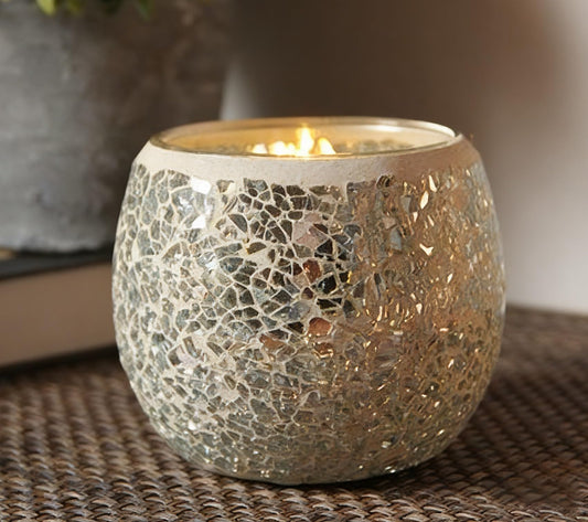 Maimeili Vintage Mosaic Glass Romantic Stained Votive Scented Candle Holder Base Tealight Candles Elegant Home Table Decor(NO Candles) for Wedding Party Christmas Church