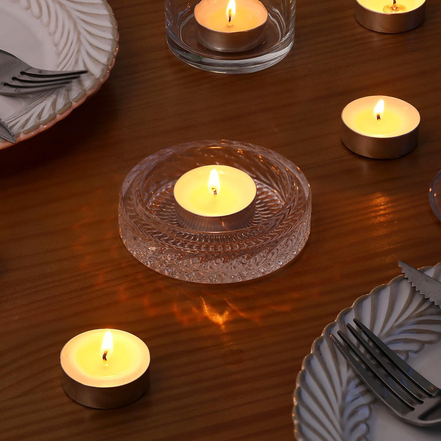 50 Pcs Soy Wax Tealight Candles,100% Natural- 4 Hours White Soy Tea Lights Candle, Paraffin-Free/Unscented Small Tea Candles for Party, Home, Wedding, Emergency