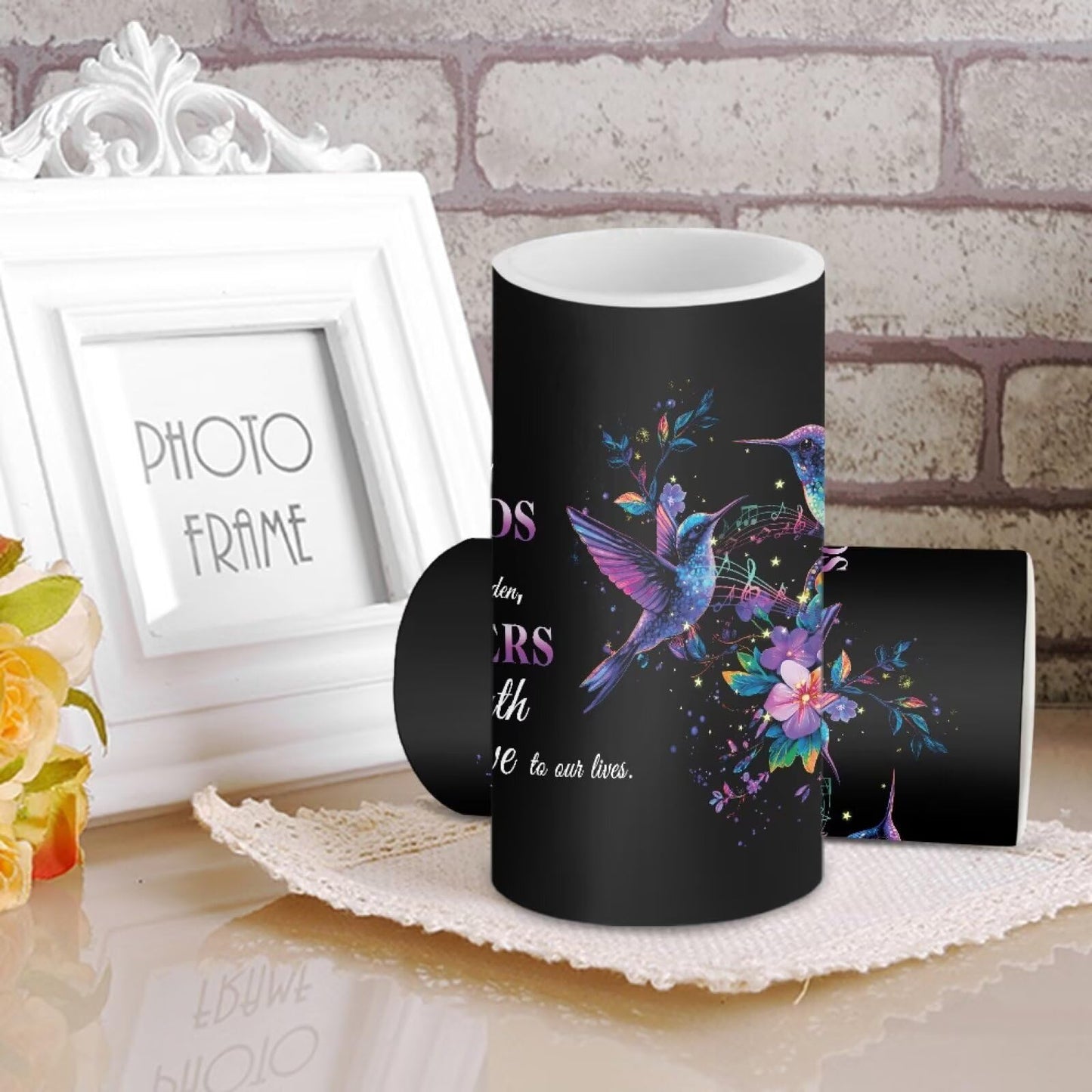 Luarisgur Mothers Day Gifts Flameless Candles with Remote Hummingbirds Floral Note LED Candles Battery Operated Electric Candles Flickering Warm Light for Home Bedroom Living Room Decorations